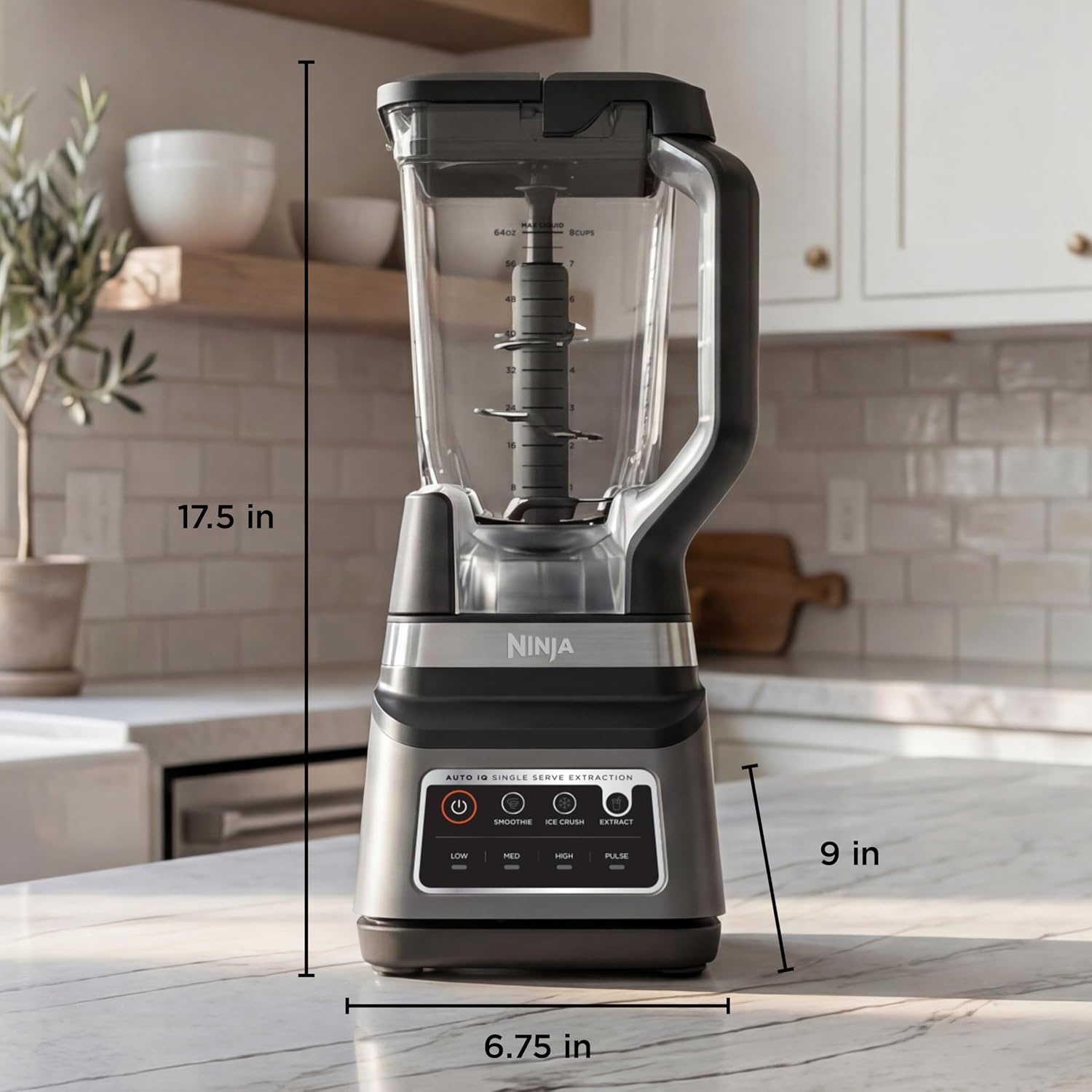image:imageNinja BN751 Professional Plus DUO Blender 1400 Peak Watts 3 AutoIQ Programs for Smoothies Frozen Drinks amp Nutrient Extractions 72oz Total Crushing Pitcher amp 2 24 oz ToGo Cups Black 1400 peakwatt Total Crushing amp Extractor blades 3 AutoiQ programs for smoothies 72oz pitcher 2 24oz cupsPro Plus DUO BlendGrey