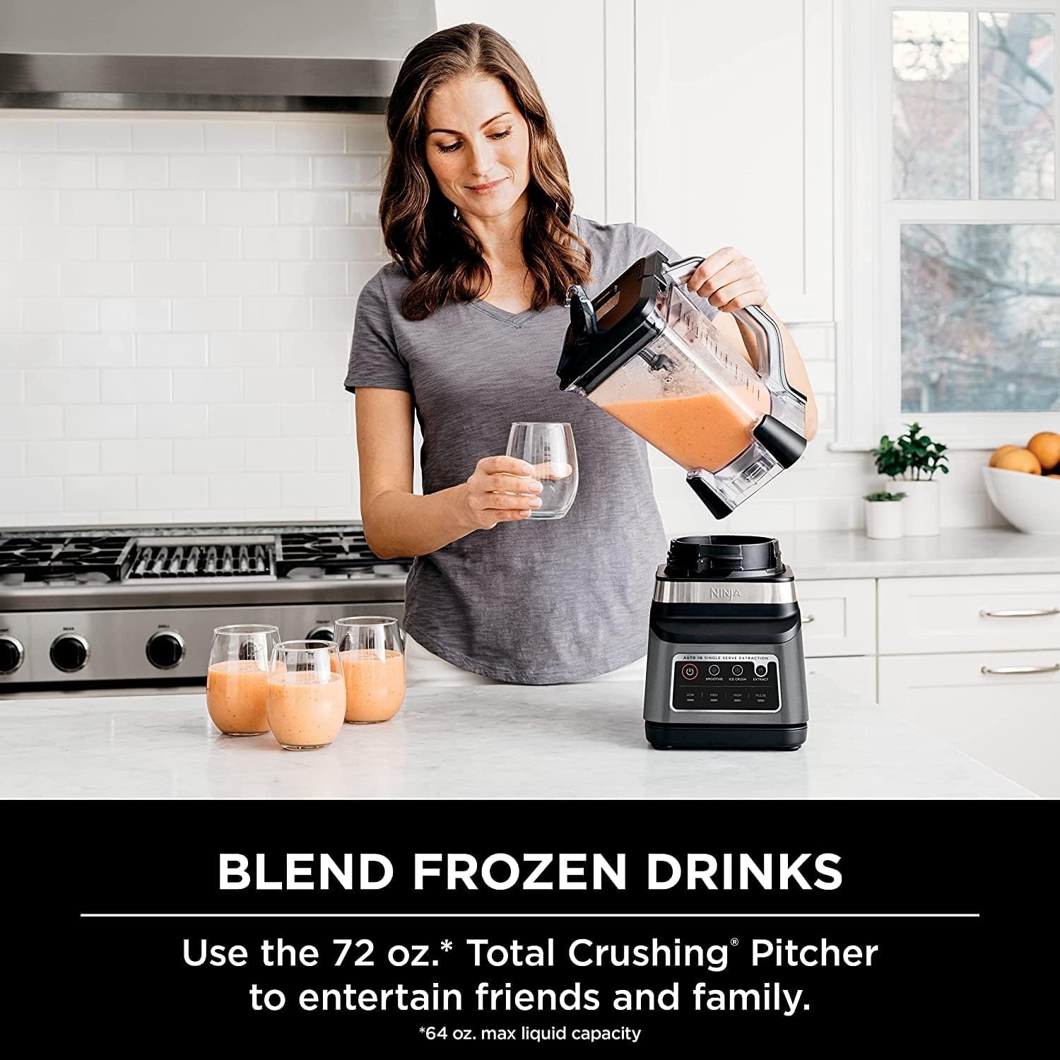 image:imageNinja BN751 Professional Plus DUO Blender 1400 Peak Watts 3 AutoIQ Programs for Smoothies Frozen Drinks amp Nutrient Extractions 72oz Total Crushing Pitcher amp 2 24oz ToGo Cups Black Renewed