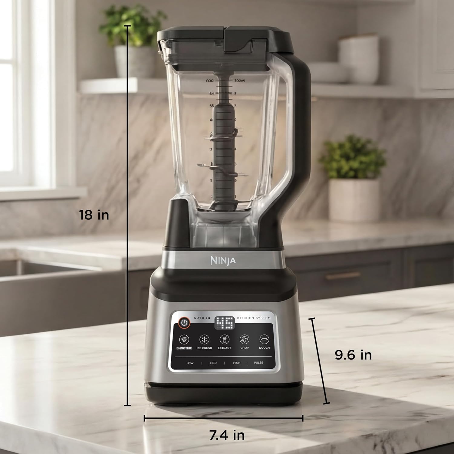 image:imageNinja BN751 Professional Plus DUO Blender 1400 Peak Watts 3 AutoIQ Programs for Smoothies Frozen Drinks amp Nutrient Extractions 72oz Total Crushing Pitcher amp 2 24 oz ToGo Cups Black 1400 peakwatt Total Crushing amp Extractor blades 3 AutoiQ programs for smoothies 72oz pitcher 2 24oz cupsPro Plus Kitchen SystemGrey