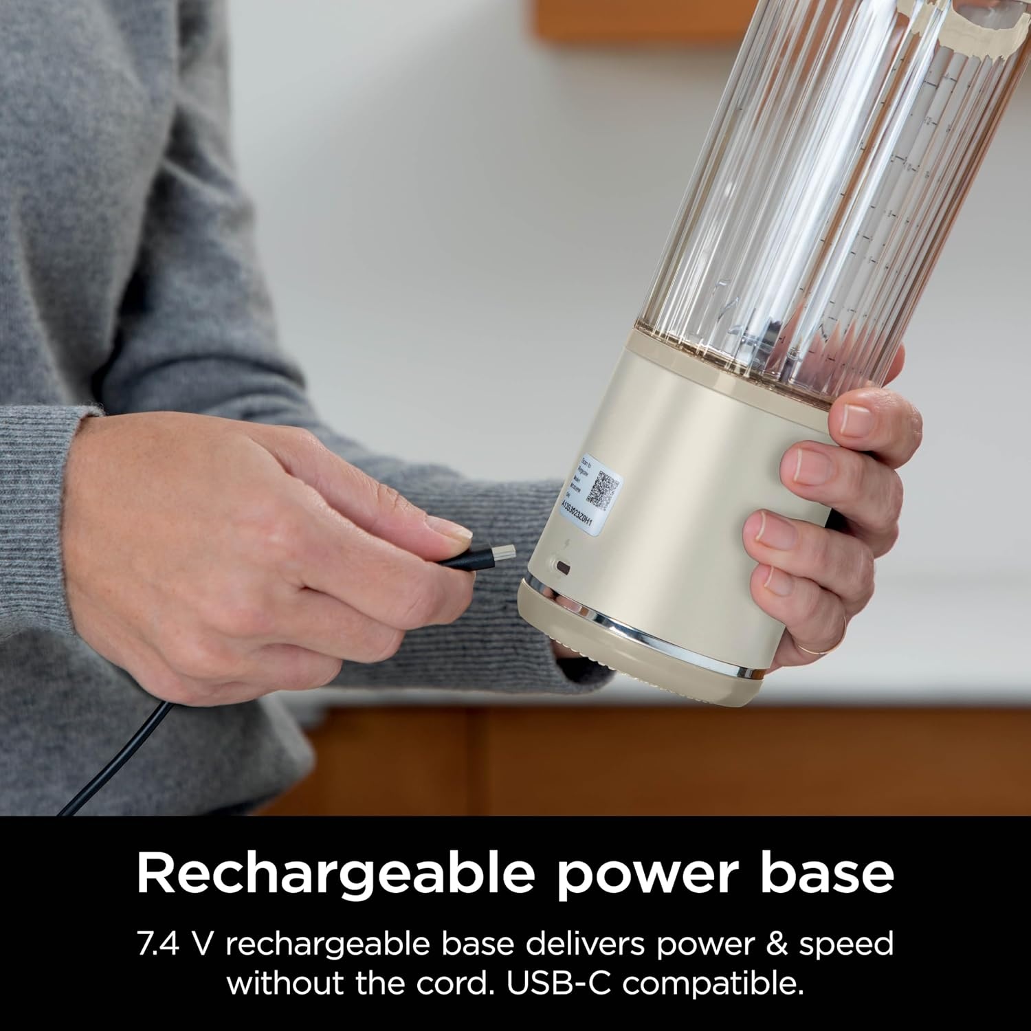 image:imageNinja Blast Portable Blender Cordless 18oz Vessel Lavender BC151ML USBC rechargeable cordless blending anywhere BlastBlade crushes ice amp frozen fruit Leakproof sip lid dishwasher safeCream