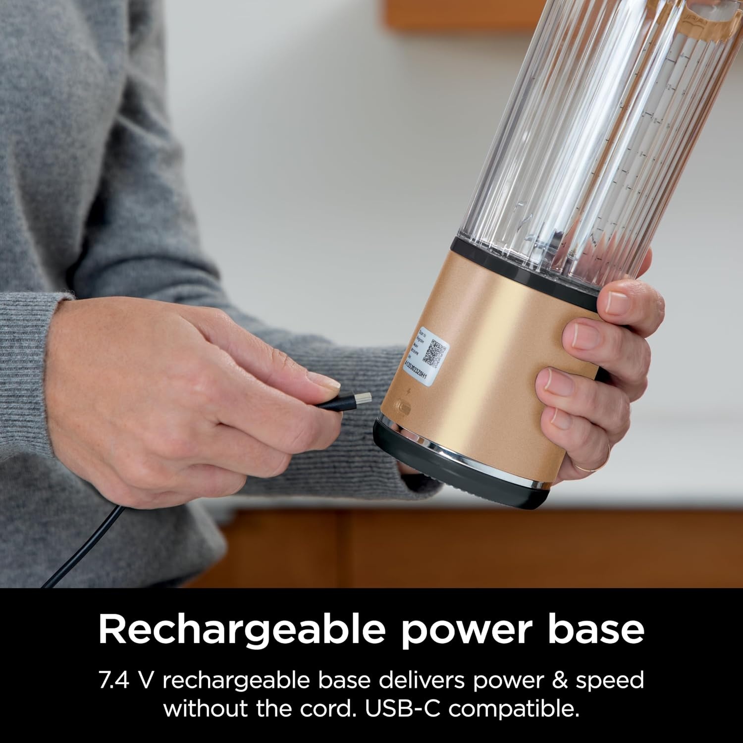 image:imageNinja Blast Portable Blender Cordless 18oz Vessel Lavender BC151ML USBC rechargeable cordless blending anywhere BlastBlade crushes ice amp frozen fruit Leakproof sip lid dishwasher safeMetallic Copper