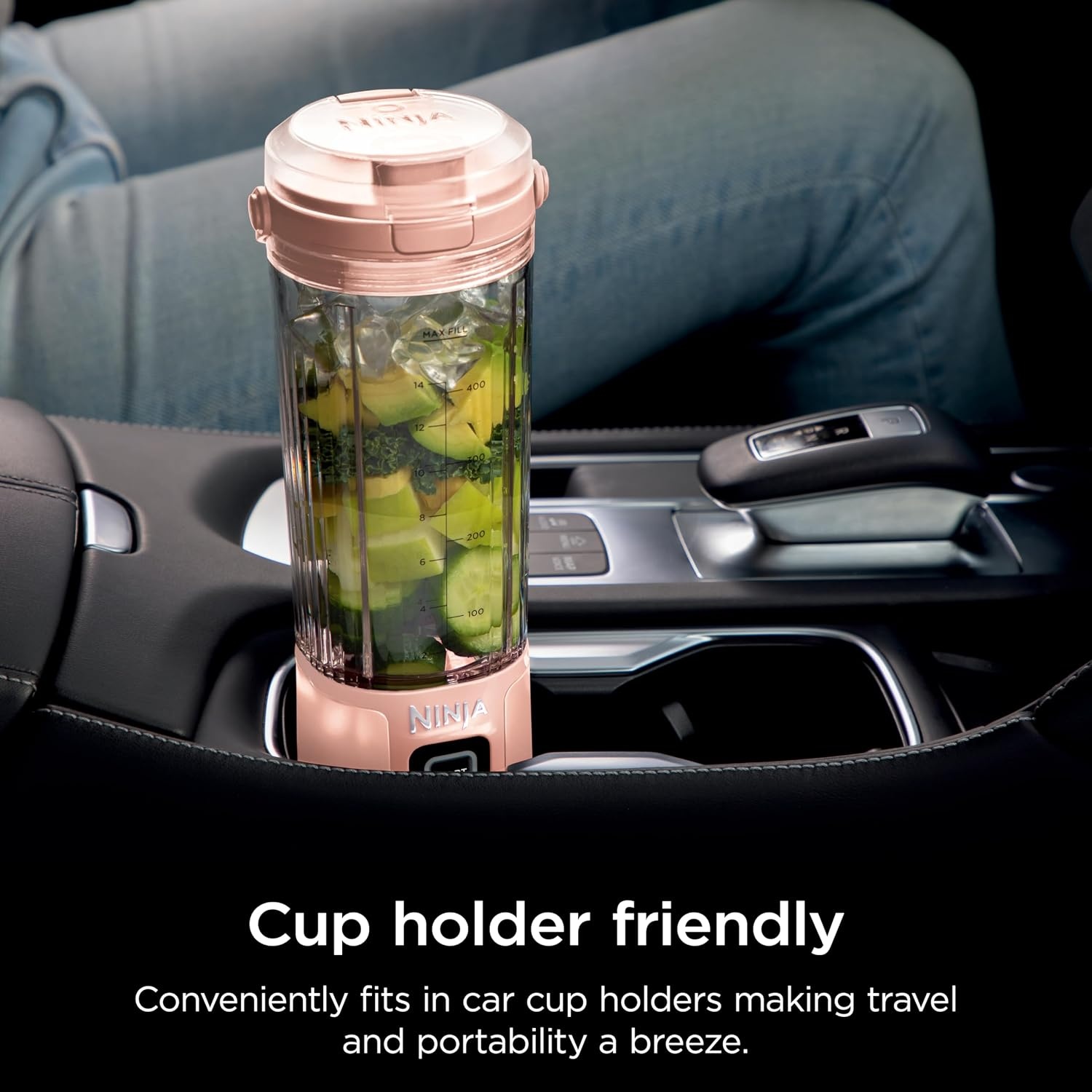 image:imageNinja Blast Portable Blender Cordless 18oz Vessel Lavender BC151ML USBC rechargeable cordless blending anywhere BlastBlade crushes ice amp frozen fruit Leakproof sip lid dishwasher safePeach Stone