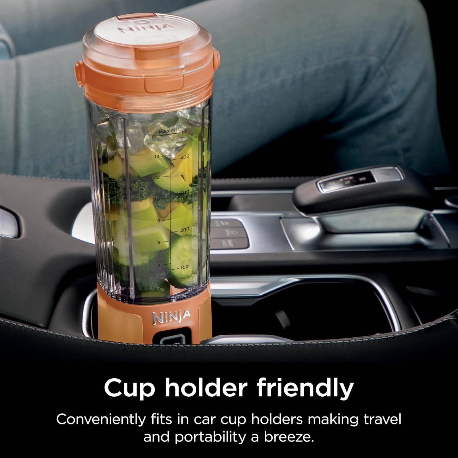 image:imageNinja Blast Portable Blender Cordless 18oz Vessel Lavender BC151ML USBC rechargeable cordless blending anywhere BlastBlade crushes ice amp frozen fruit Leakproof sip lid dishwasher safeOrange