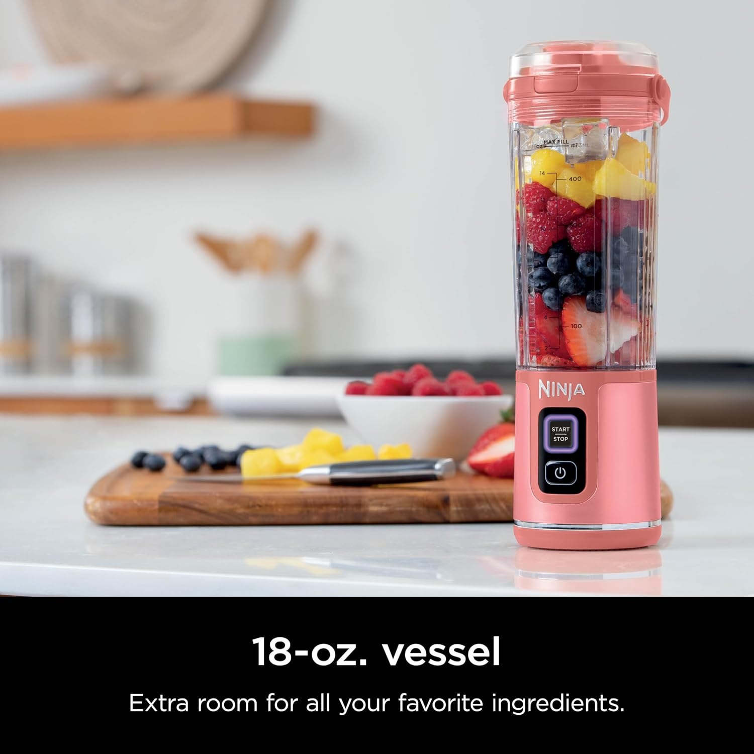 image:imageNinja Blast Portable Blender Cordless 18oz Vessel Lavender BC151ML USBC rechargeable cordless blending anywhere BlastBlade crushes ice amp frozen fruit Leakproof sip lid dishwasher safeRed Clay