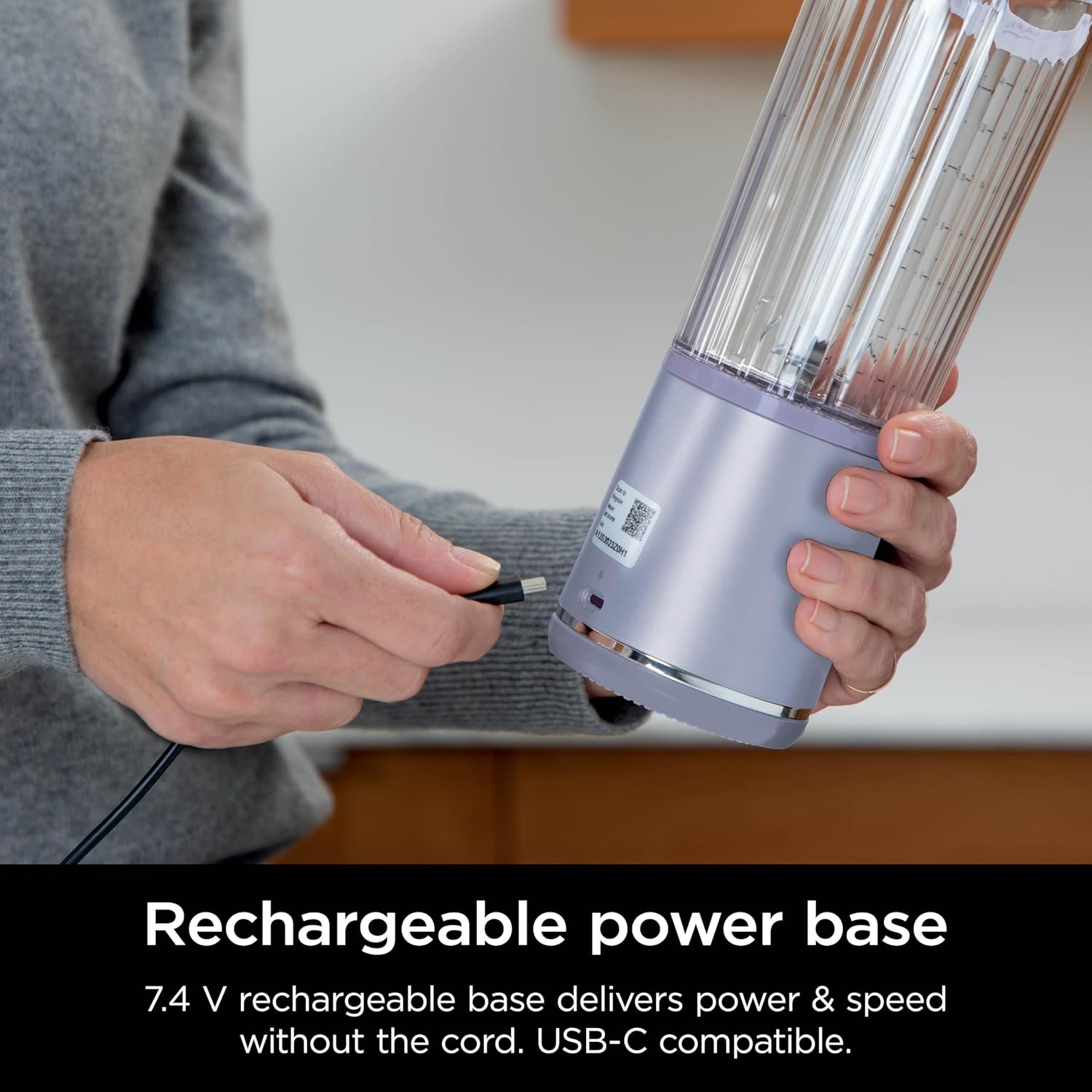 image:imageNinja Blast Portable Blender Cordless 18oz Vessel Lavender BC151ML USBC rechargeable cordless blending anywhere BlastBlade crushes ice amp frozen fruit Leakproof sip lid dishwasher safeLavender