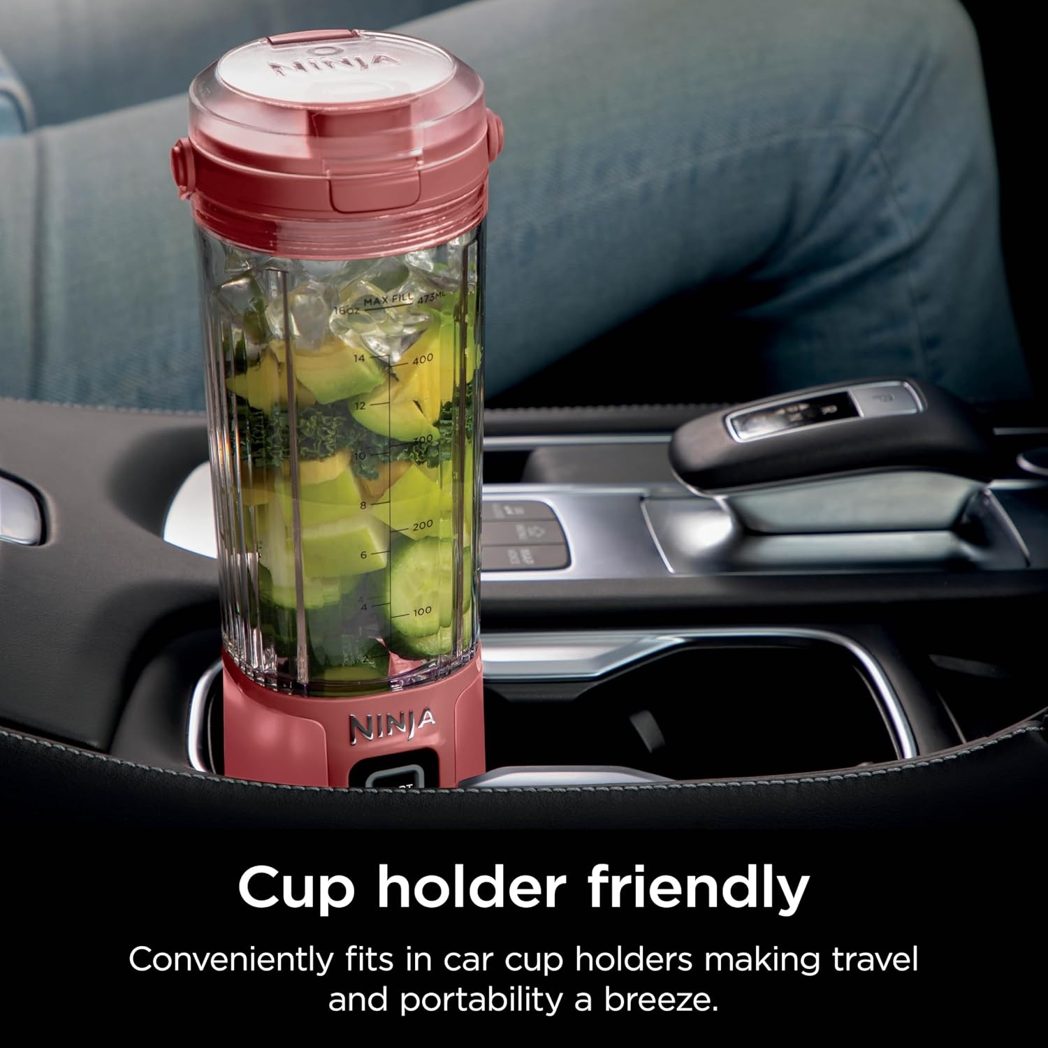image:imageNinja Blast Portable Blender Cordless 18oz Vessel Lavender BC151ML USBC rechargeable cordless blending anywhere BlastBlade crushes ice amp frozen fruit Leakproof sip lid dishwasher safeRed Clay