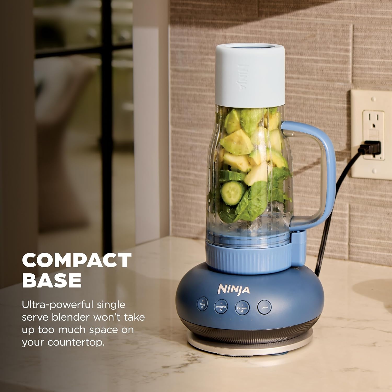 image:imageNinja BlendBOSS Personal Blender 26oz Tumbler 1200PW Purple DB351PR 1200peakwatt BlendBOSS crushes ice to snow 26oz leakproof tumbler chug spout amp detachable straw Dishwasher safePink Peppercorn