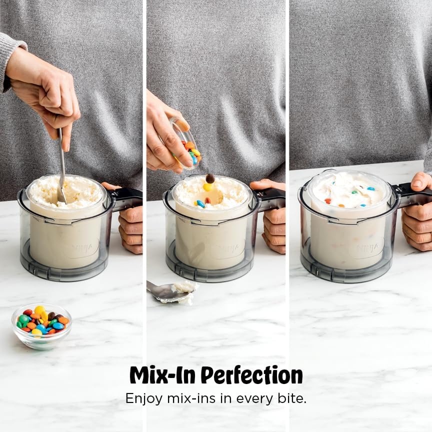 image:imageNinja CREAMi 7in1 Ice Cream Maker Ice Cream Gelato amp more NC299AMZ Ninja CREAMi transforms frozen bases into ice cream sorbet and milkshakes at a button touch from healthy to indulgentCREAMi 7in1 w 2 Pints