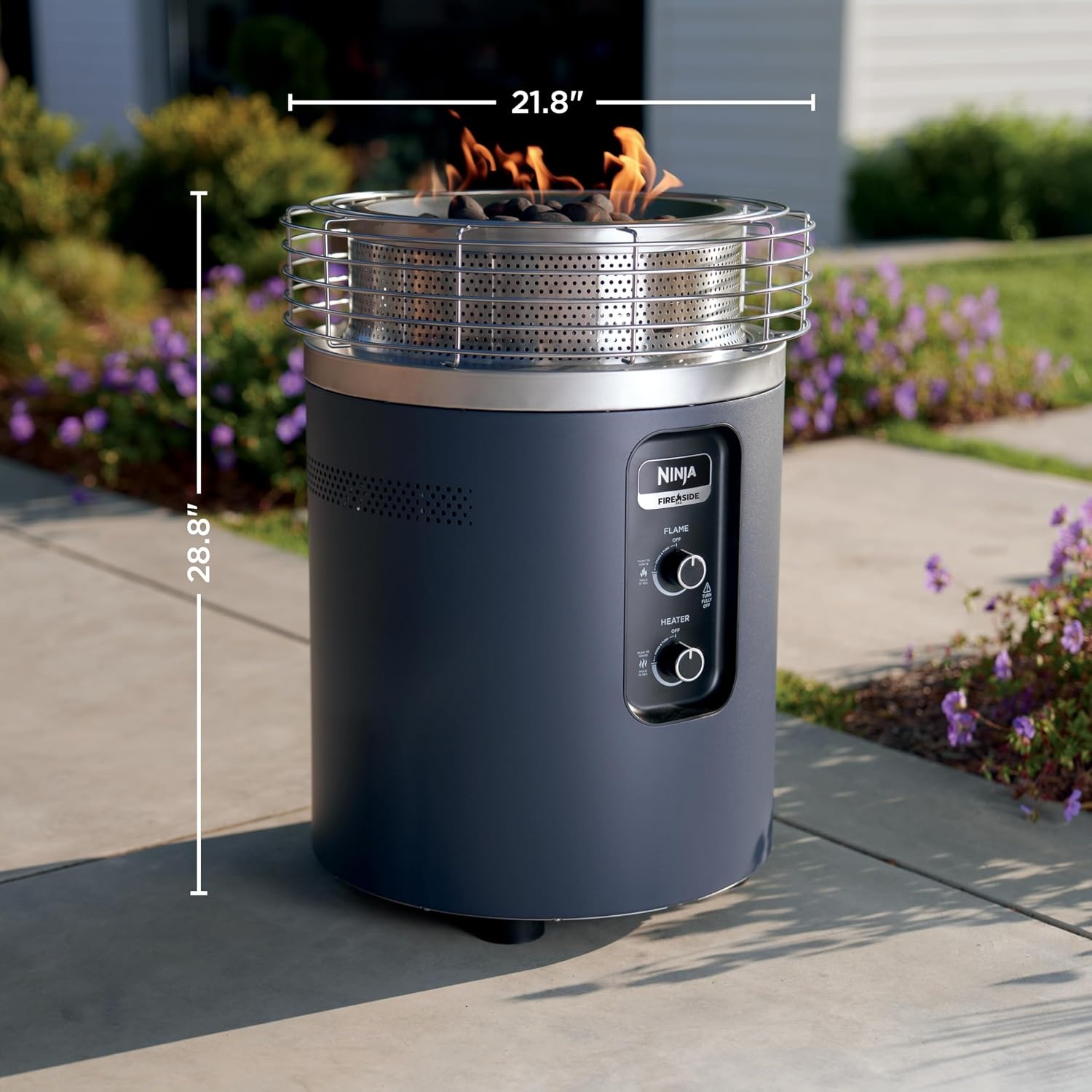 image:imageNinja Fireside360 Fire PitHeater 80000 BTU 3 Modes Rust Ninja Fireside360 offers flame heat or both with up to 80000 BTUs hasslefree dial control and smokeless designCyberspace