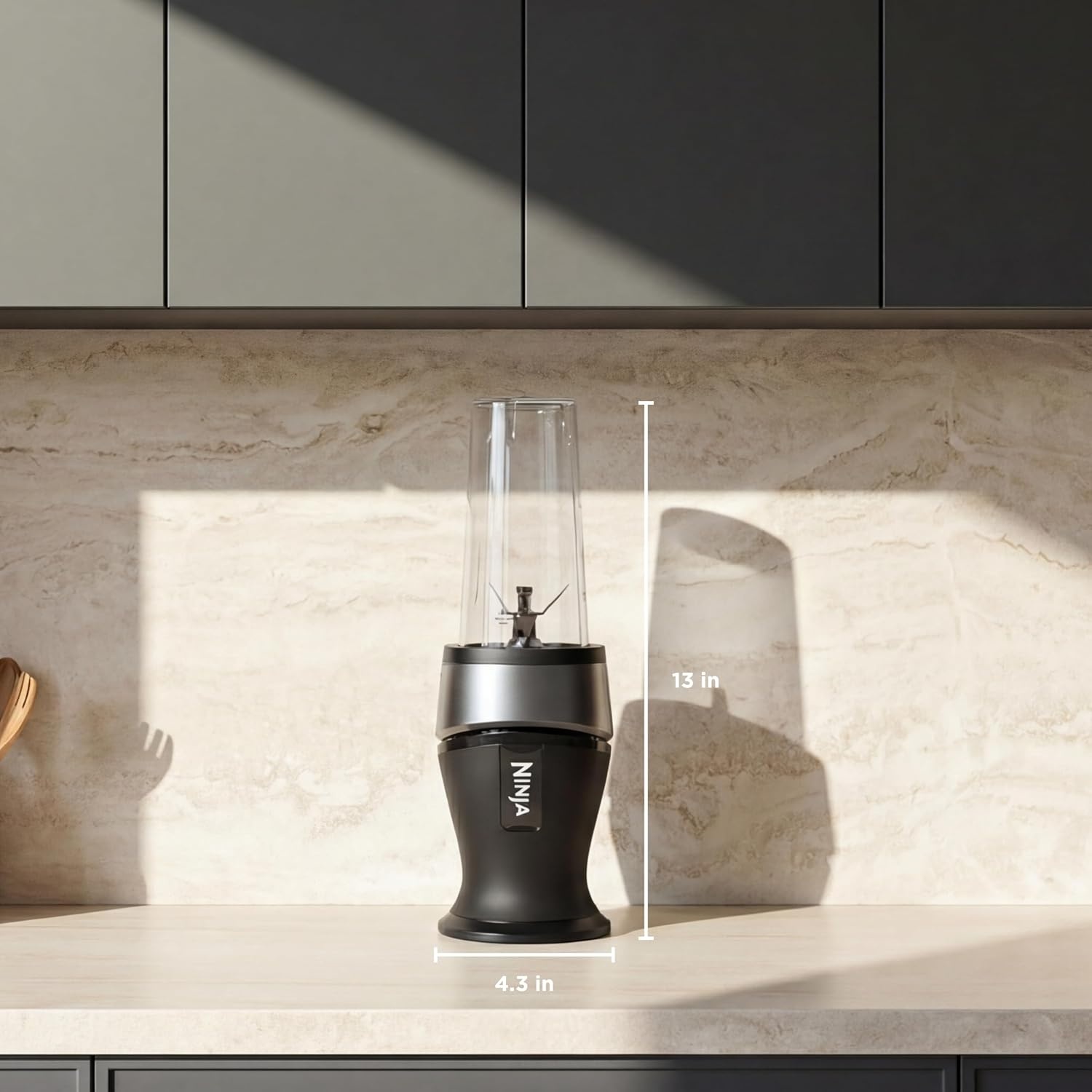 image:imageNinja Fit Compact Personal Blender 700W 2 16oz Cups QB3001SS 700watt base blends smoothies shakes amp frozen drinks 2 16oz togo cups w spout lids Dishwasher safePush to blend