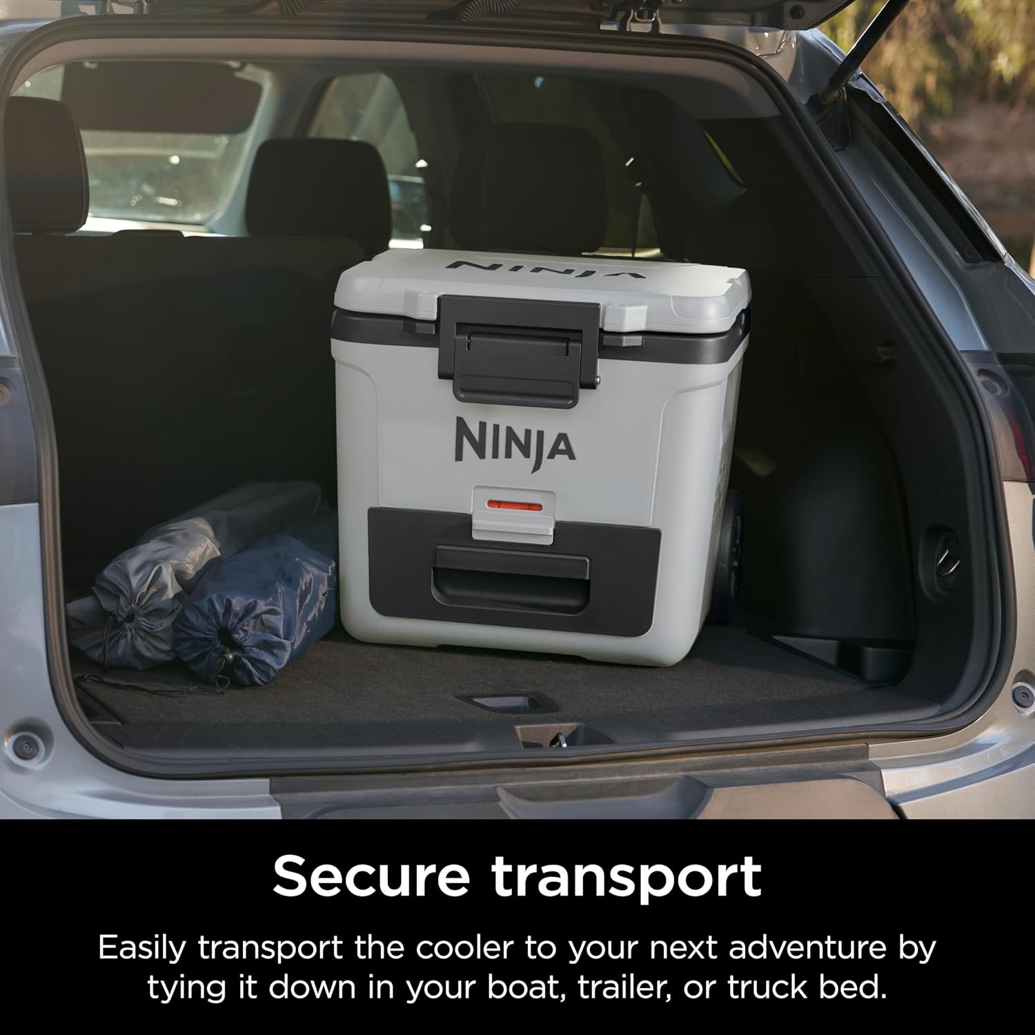 image:imageNinja FrostVault 30qt Cooler with Wheels Dry Storage Lakeshore Blue Ninja FrostVaults 30qt capacity holds 48 cans keeps food cool amp dry and rolls easily on allterrain wheelsCloud White