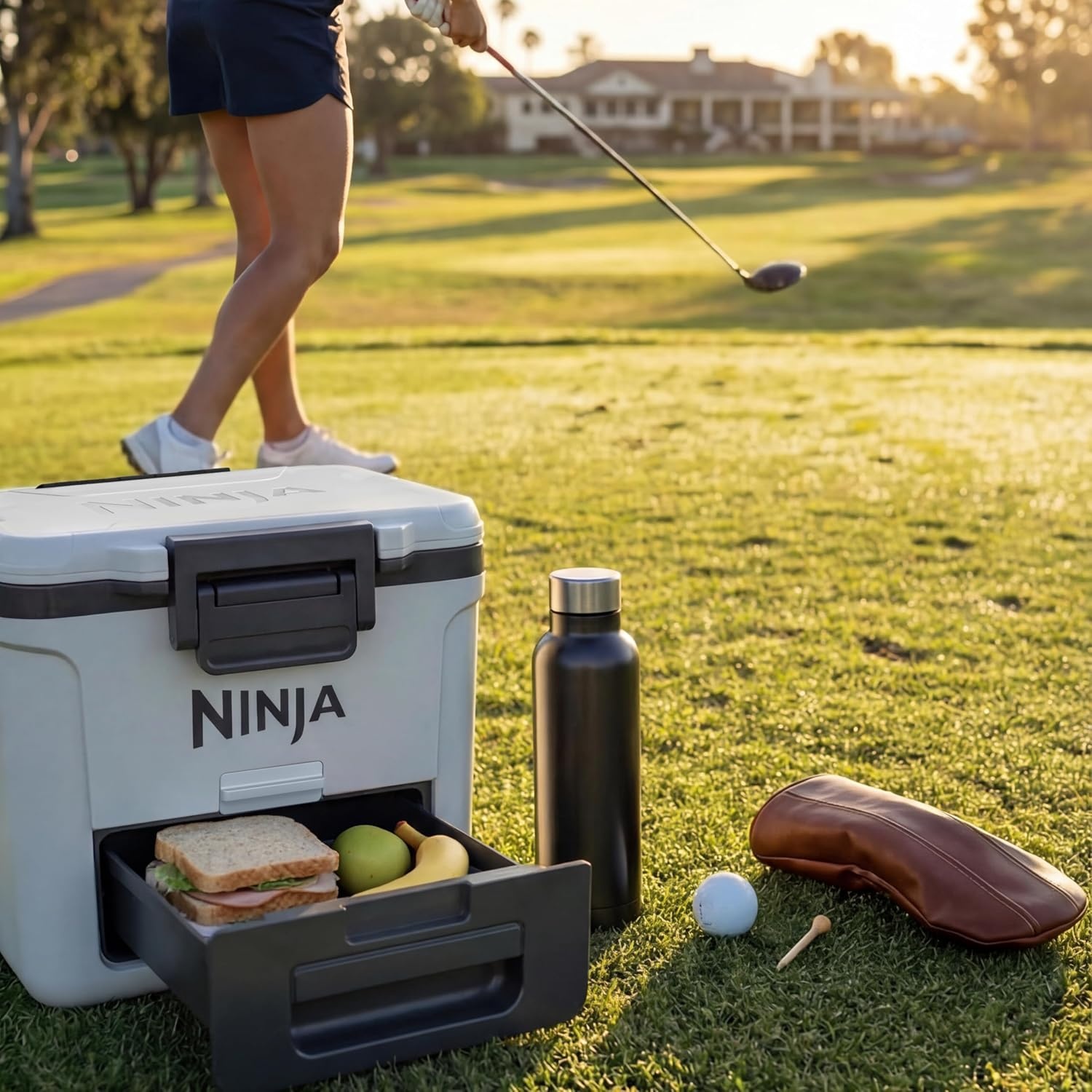 image:imageNinja FrostVault 30qt Cooler with Wheels Dry Storage Lakeshore Blue Ninja FrostVaults 30qt capacity holds 48 cans keeps food cool amp dry and rolls easily on allterrain wheelsStrawberry Rhubarb
