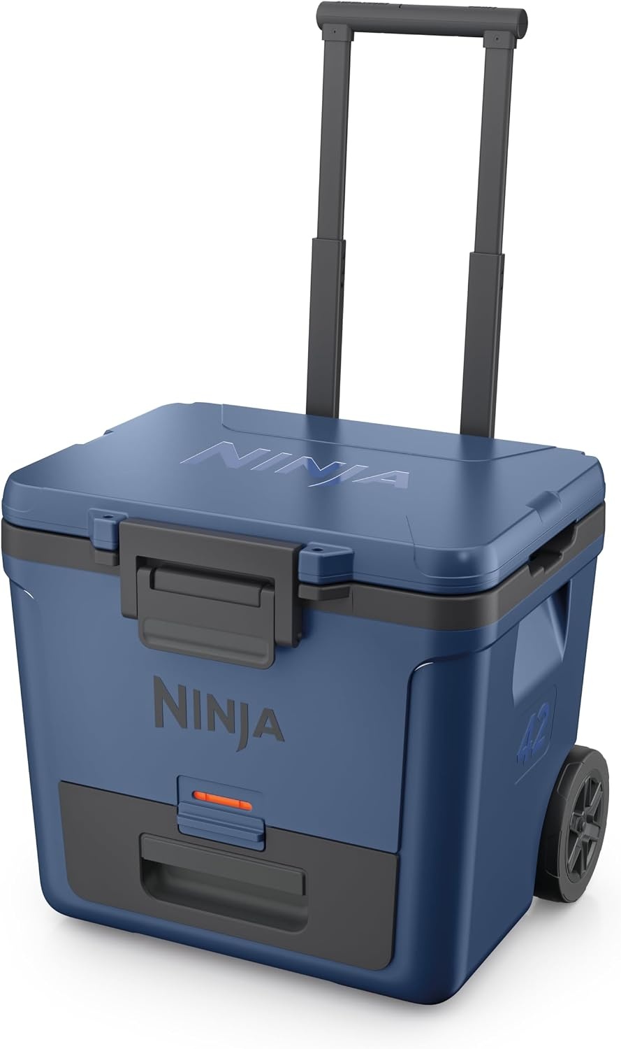 image:imageNinja FrostVault 30qt Cooler with Wheels Dry Storage Lakeshore Blue Ninja FrostVaults 30qt capacity holds 48 cans keeps food cool amp dry and rolls easily on allterrain wheelsLakeshore Blue