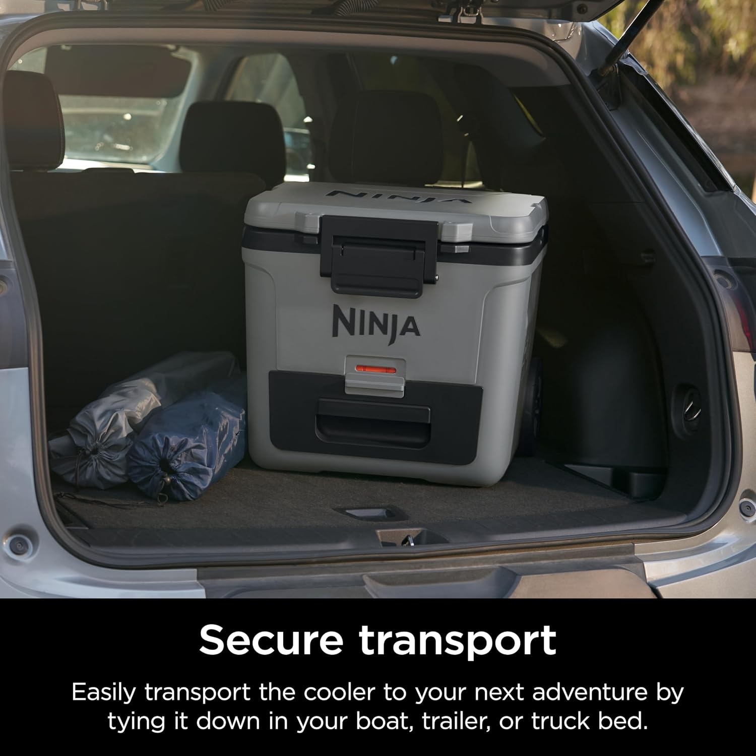 image:imageNinja FrostVault 30qt Cooler with Wheels Dry Storage Lakeshore Blue Ninja FrostVaults 30qt capacity holds 48 cans keeps food cool amp dry and rolls easily on allterrain wheelsSlate Gray