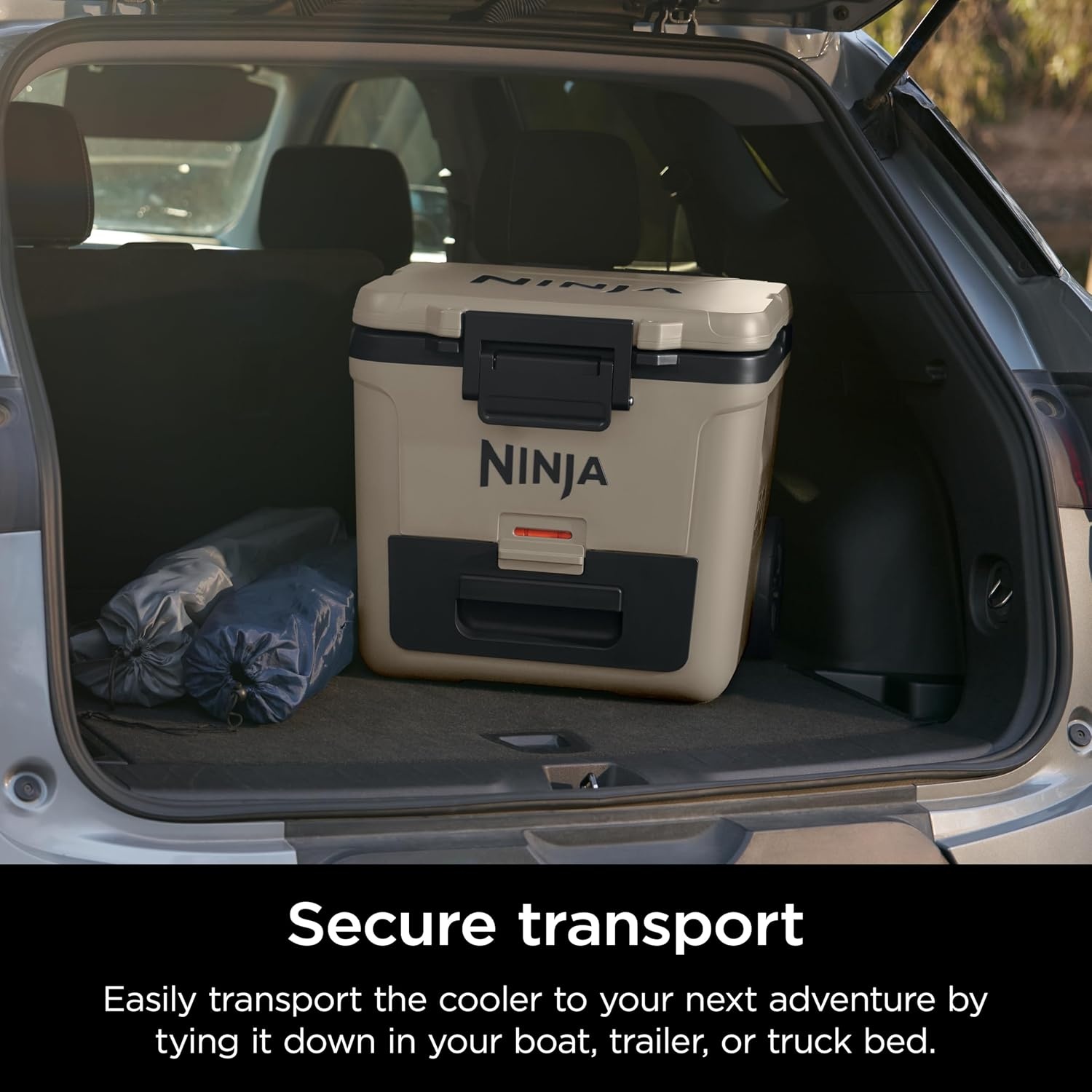 image:imageNinja FrostVault 30qt Cooler with Wheels Dry Storage Lakeshore Blue Ninja FrostVaults 30qt capacity holds 48 cans keeps food cool amp dry and rolls easily on allterrain wheelsBirch Beige
