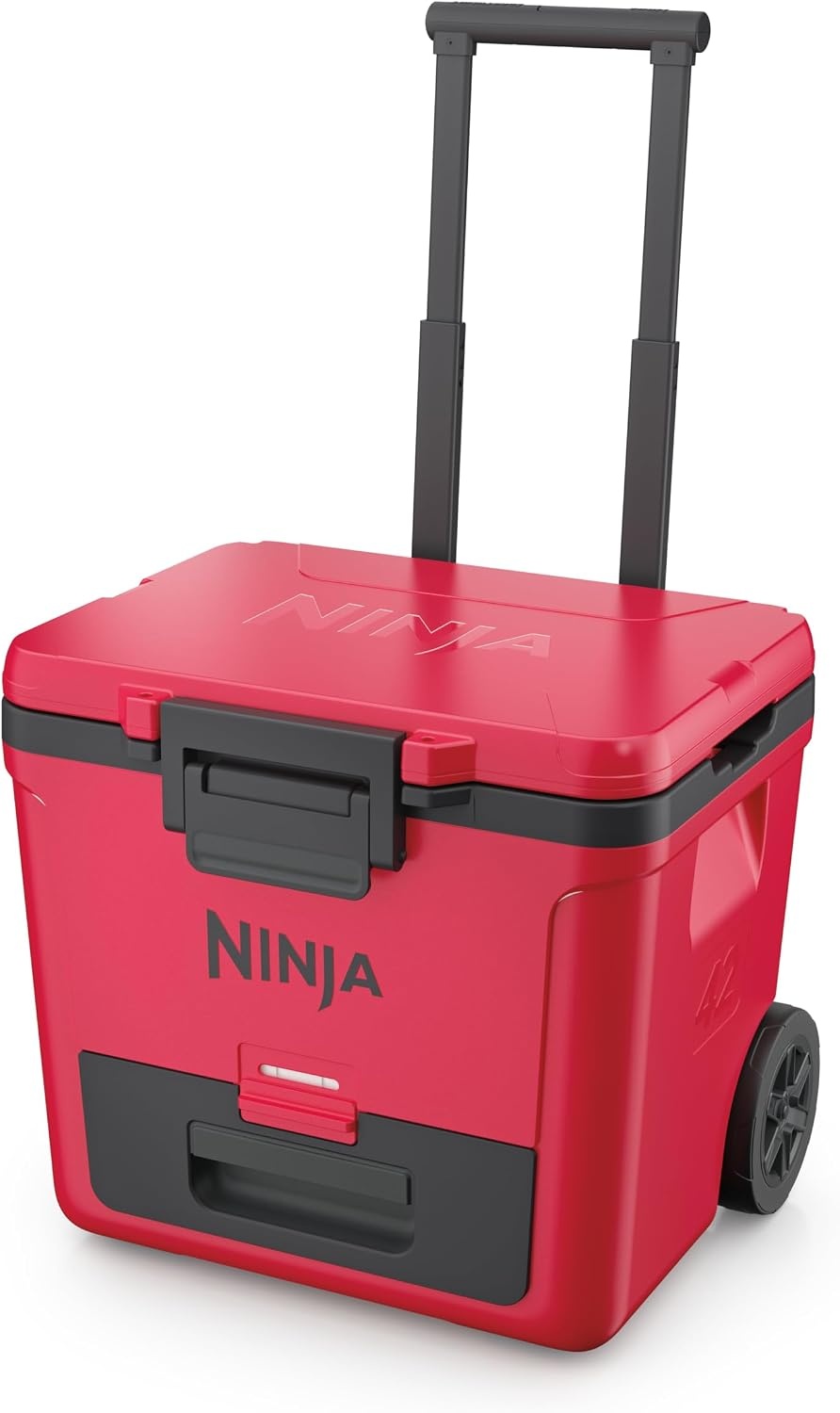 image:imageNinja FrostVault 30qt Cooler with Wheels Dry Storage Lakeshore Blue Ninja FrostVaults 30qt capacity holds 48 cans keeps food cool amp dry and rolls easily on allterrain wheelsTrue Red