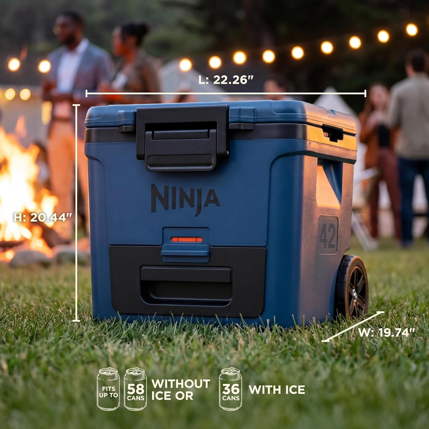 image:imageNinja FrostVault 30qt Cooler with Wheels Dry Storage Lakeshore Blue Ninja FrostVaults 30qt capacity holds 48 cans keeps food cool amp dry and rolls easily on allterrain wheelsStrawberry Rhubarb