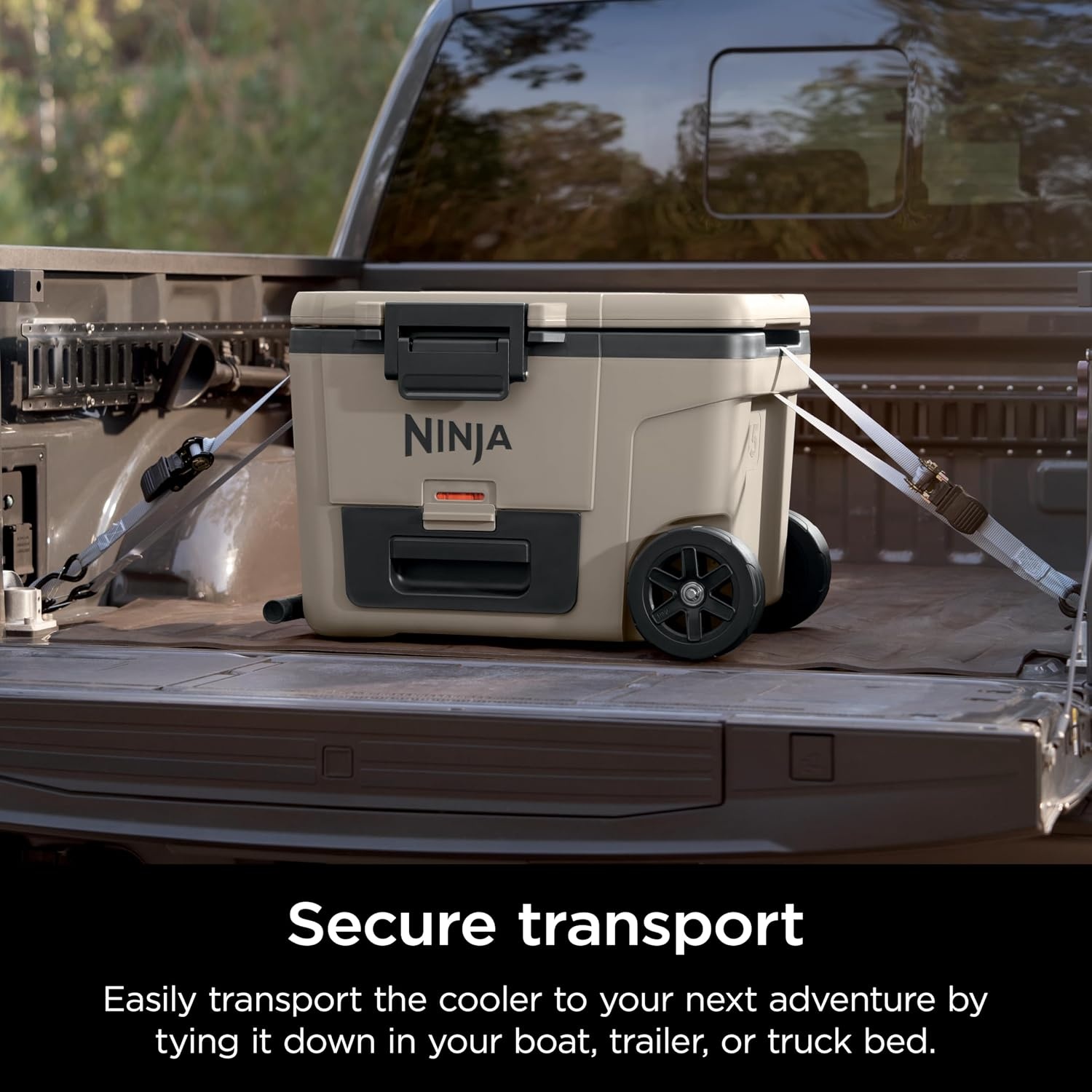 image:imageNinja FrostVault 45qt Cooler with Wheels Dry Storage Charcoal Gray Ninja FrostVaults 45qt capacity holds 68 cans keeps food cool amp dry and rolls easily on allterrain wheelsBirch Beige