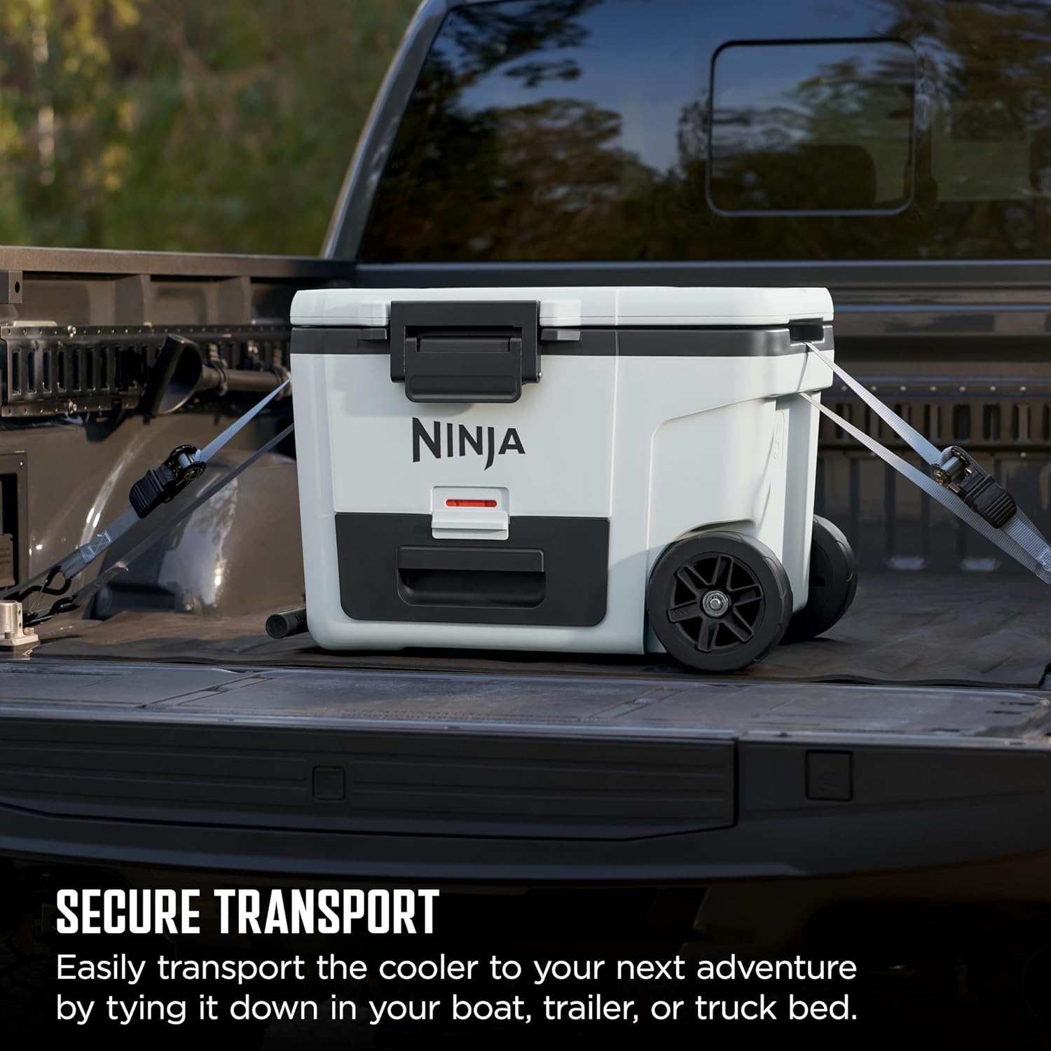 image:imageNinja FrostVault 45qt Cooler with Wheels Dry Storage Charcoal Gray Ninja FrostVaults 45qt capacity holds 68 cans keeps food cool amp dry and rolls easily on allterrain wheelsHalocline Green