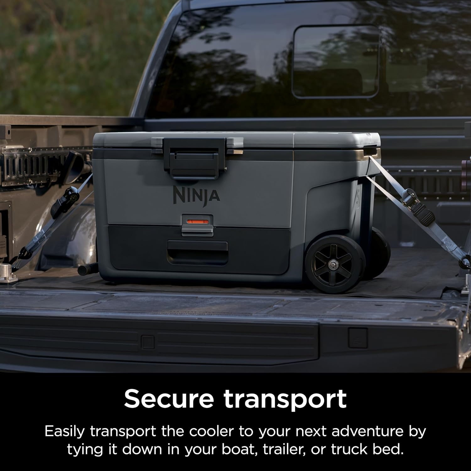 image:imageNinja FrostVault 45qt Cooler with Wheels Dry Storage Charcoal Gray Ninja FrostVaults 45qt capacity holds 68 cans keeps food cool amp dry and rolls easily on allterrain wheelsCharcoal Grey