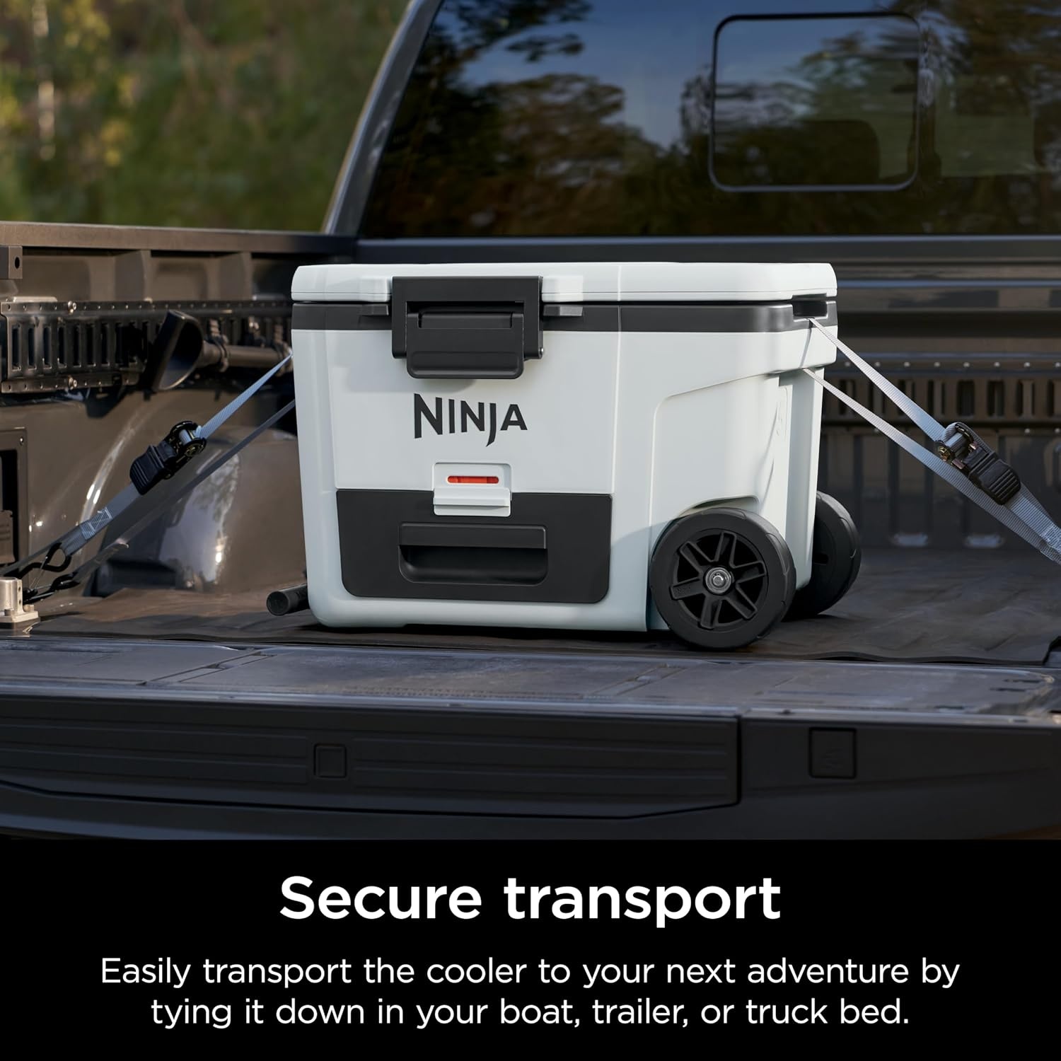 image:imageNinja FrostVault 45qt Cooler with Wheels Dry Storage Charcoal Gray Ninja FrostVaults 45qt capacity holds 68 cans keeps food cool amp dry and rolls easily on allterrain wheelsCloud White
