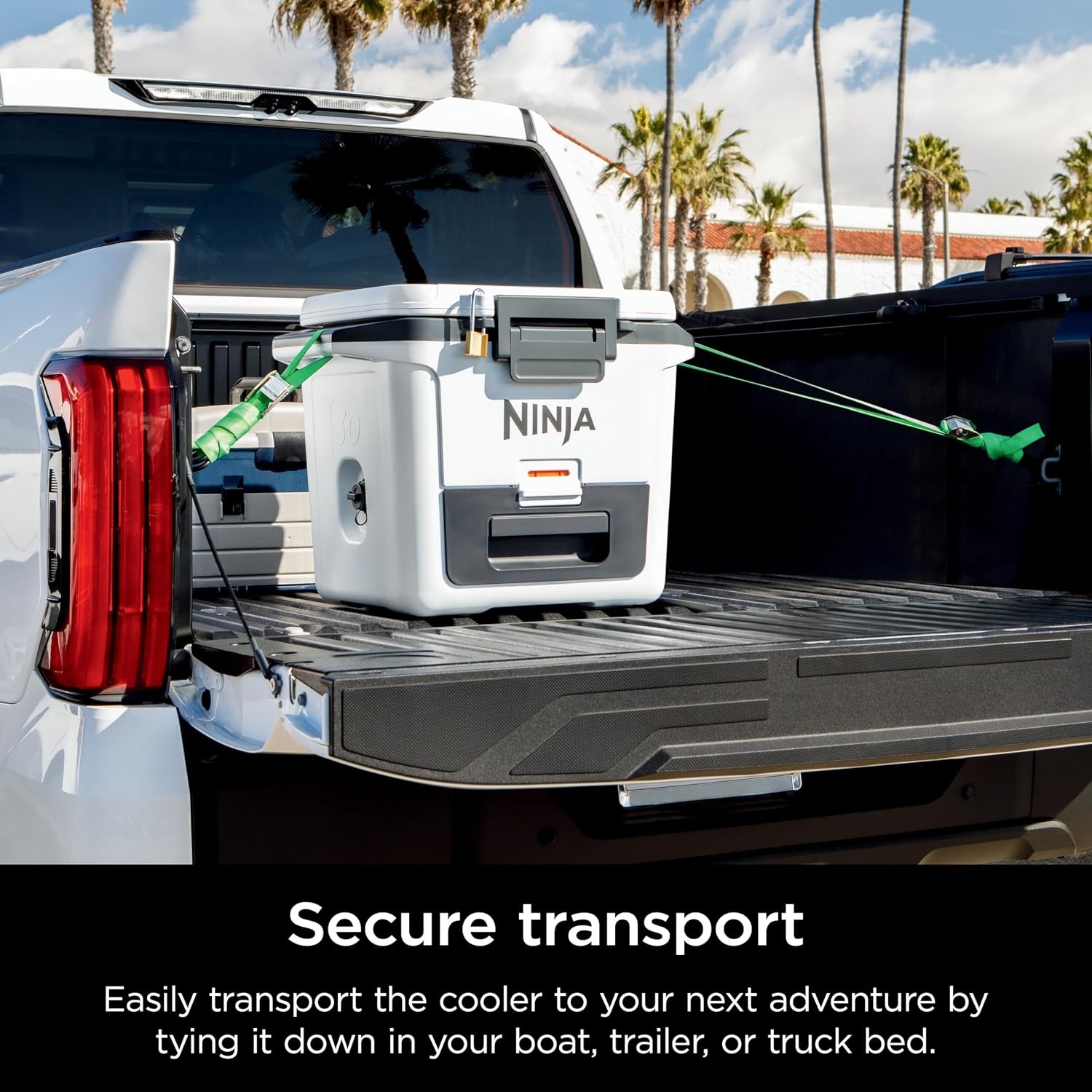 image:imageNinja FrostVault 50qt Hard Cooler with Dry Storage Drawer Spanish Moss Ninja FrostVault keeps food cool dry amp separate under 40F for days with 50qt capacity holding up to 80 cansCloud White