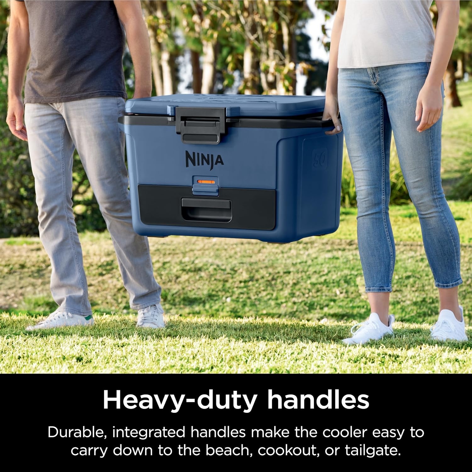 image:imageNinja FrostVault 50qt Hard Cooler with Dry Storage Drawer Spanish Moss Ninja FrostVault keeps food cool dry amp separate under 40F for days with 50qt capacity holding up to 80 cansLakeshore Blue