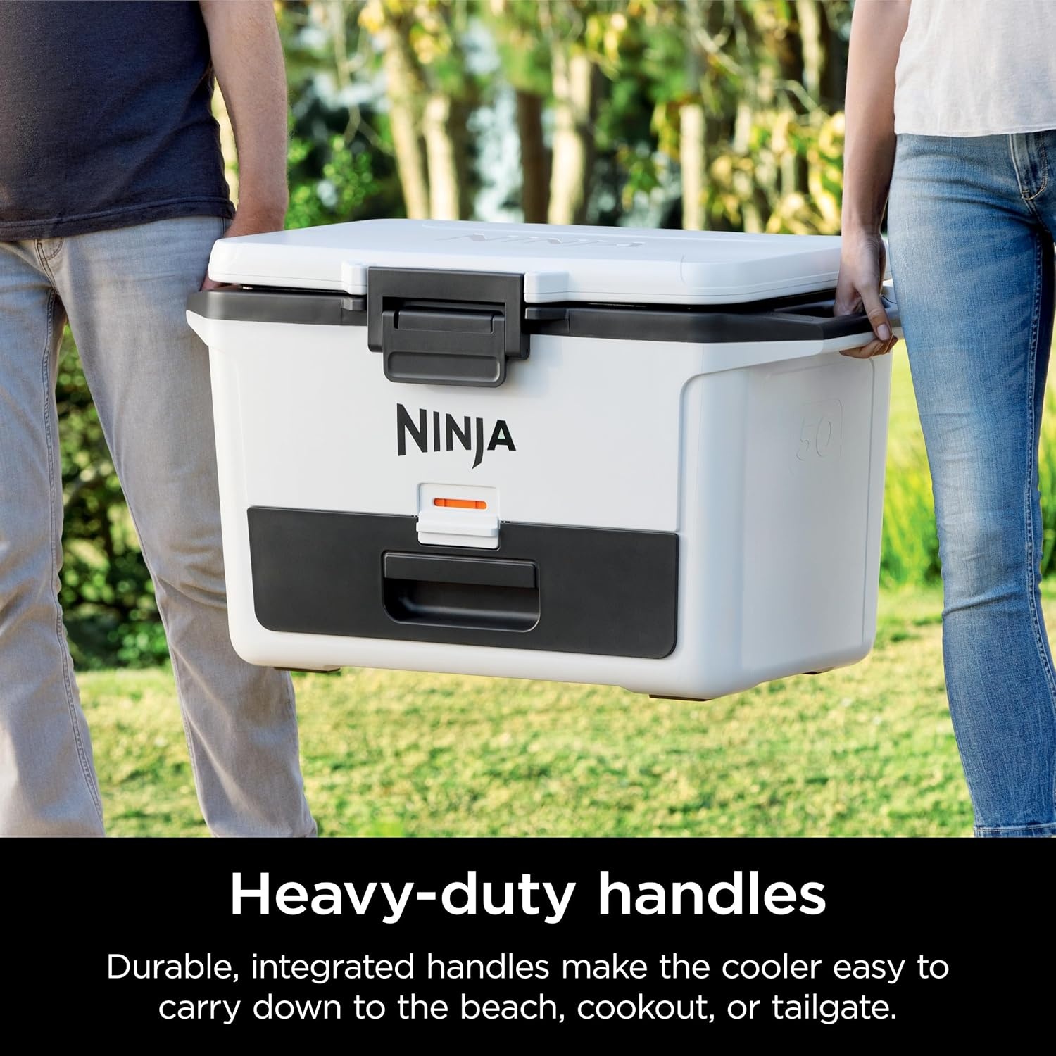 image:imageNinja FrostVault 50qt Hard Cooler with Dry Storage Drawer Spanish Moss Ninja FrostVault keeps food cool dry amp separate under 40F for days with 50qt capacity holding up to 80 cansTrue Red