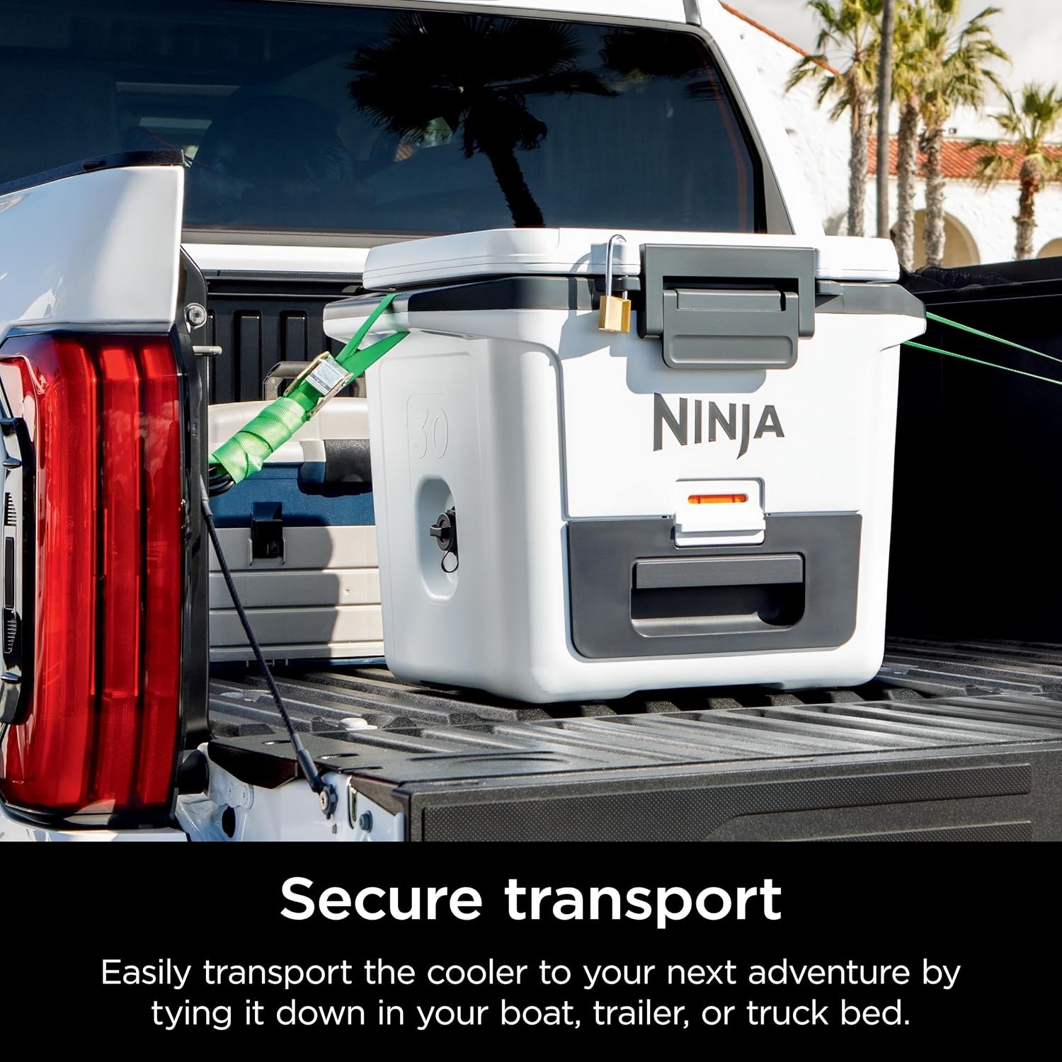 image:imageNinja FrostVault 50qt Hard Cooler with Dry Storage Drawer Spanish Moss Ninja FrostVault keeps food cool dry amp separate under 40F for days with 50qt capacity holding up to 80 cansHalocline Green