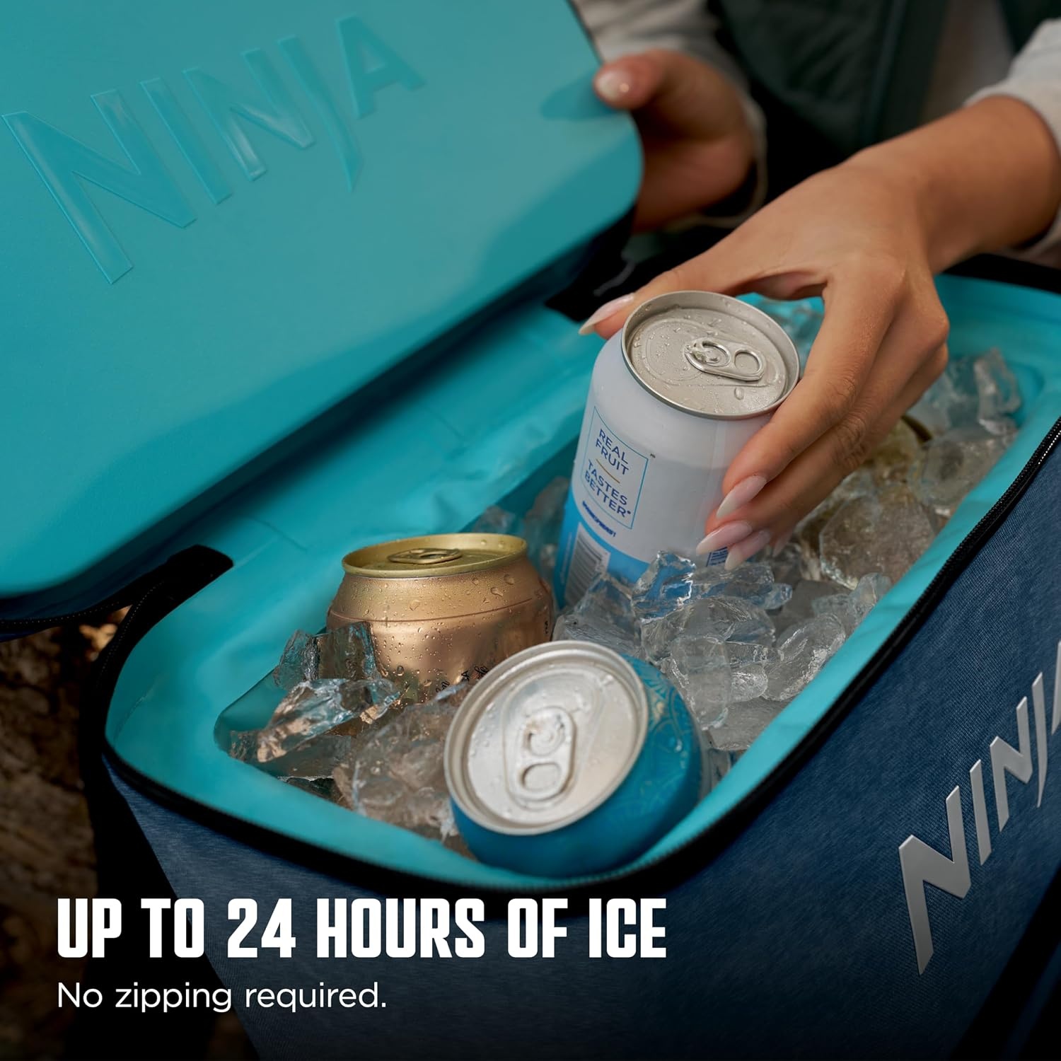 image:imageNinja FrostVault Go Soft Backpack Cooler Dry Storage Birch Beige Ninja FrostVault Go soft cooler stays cool for hours with a leakproof easyaccess lid and carries like a backpackHalocline Green