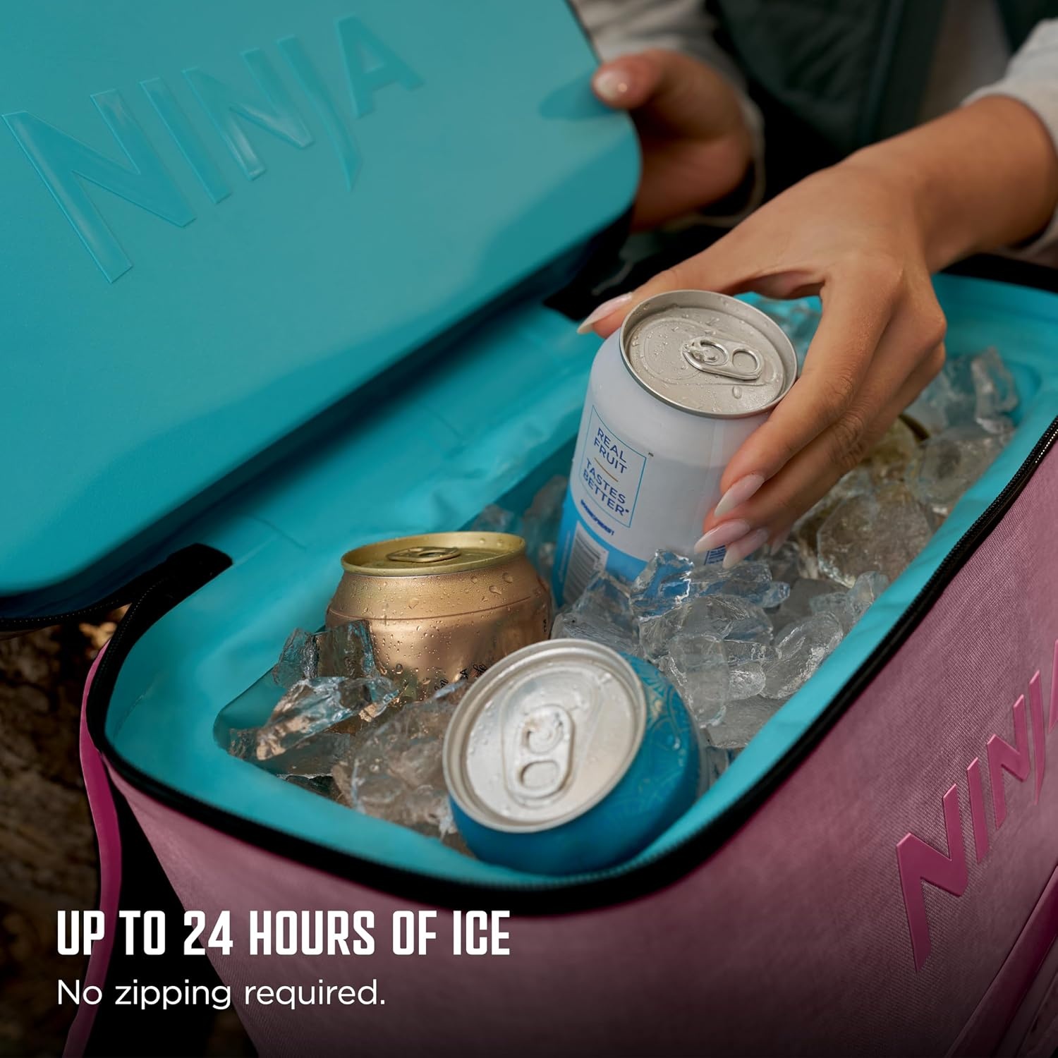 image:imageNinja FrostVault Go Soft Backpack Cooler Dry Storage Birch Beige Ninja FrostVault Go soft cooler stays cool for hours with a leakproof easyaccess lid and carries like a backpackPink