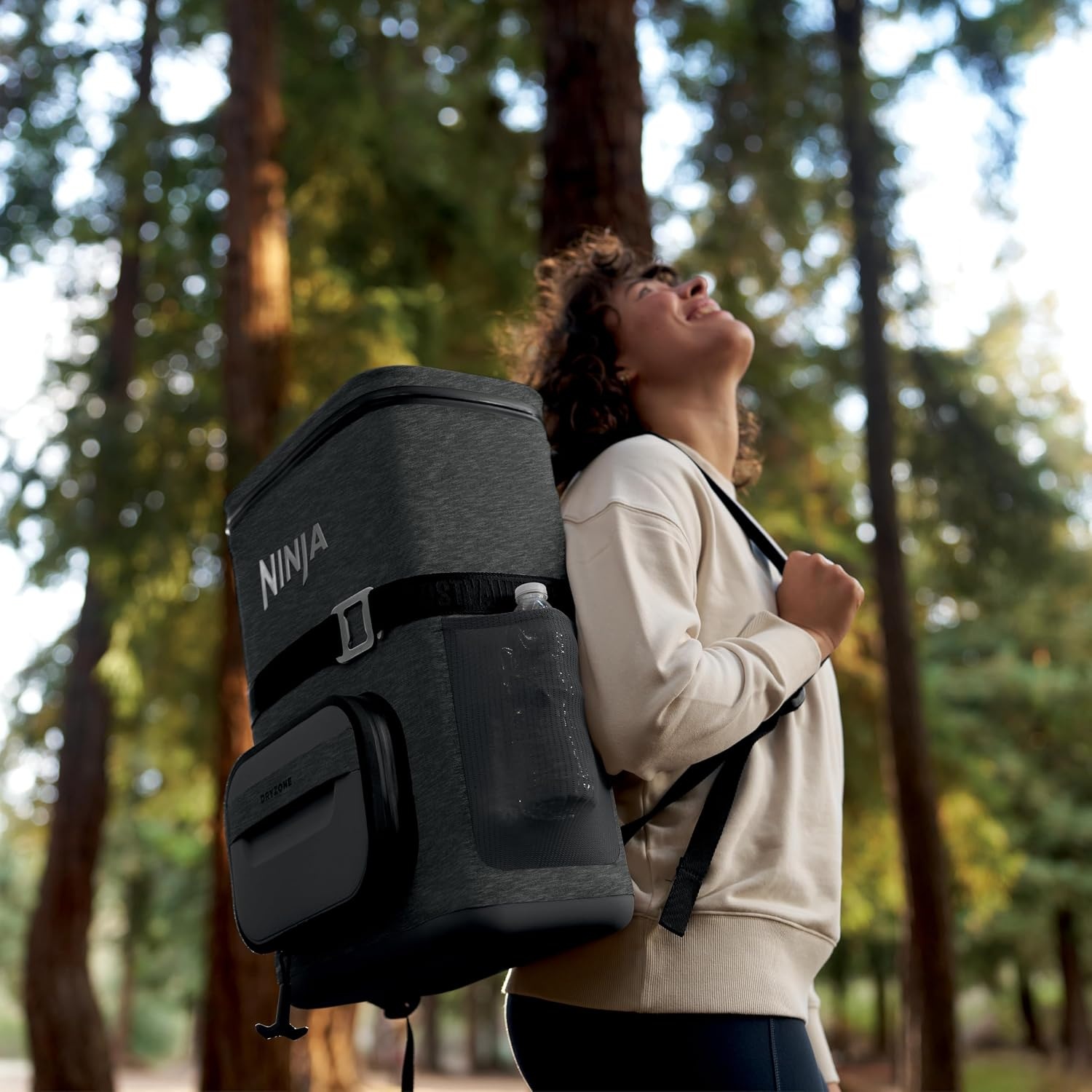 image:imageNinja FrostVault Go Soft Backpack Cooler Dry Storage Birch Beige Ninja FrostVault Go soft cooler stays cool for hours with a leakproof easyaccess lid and carries like a backpackDark Grey