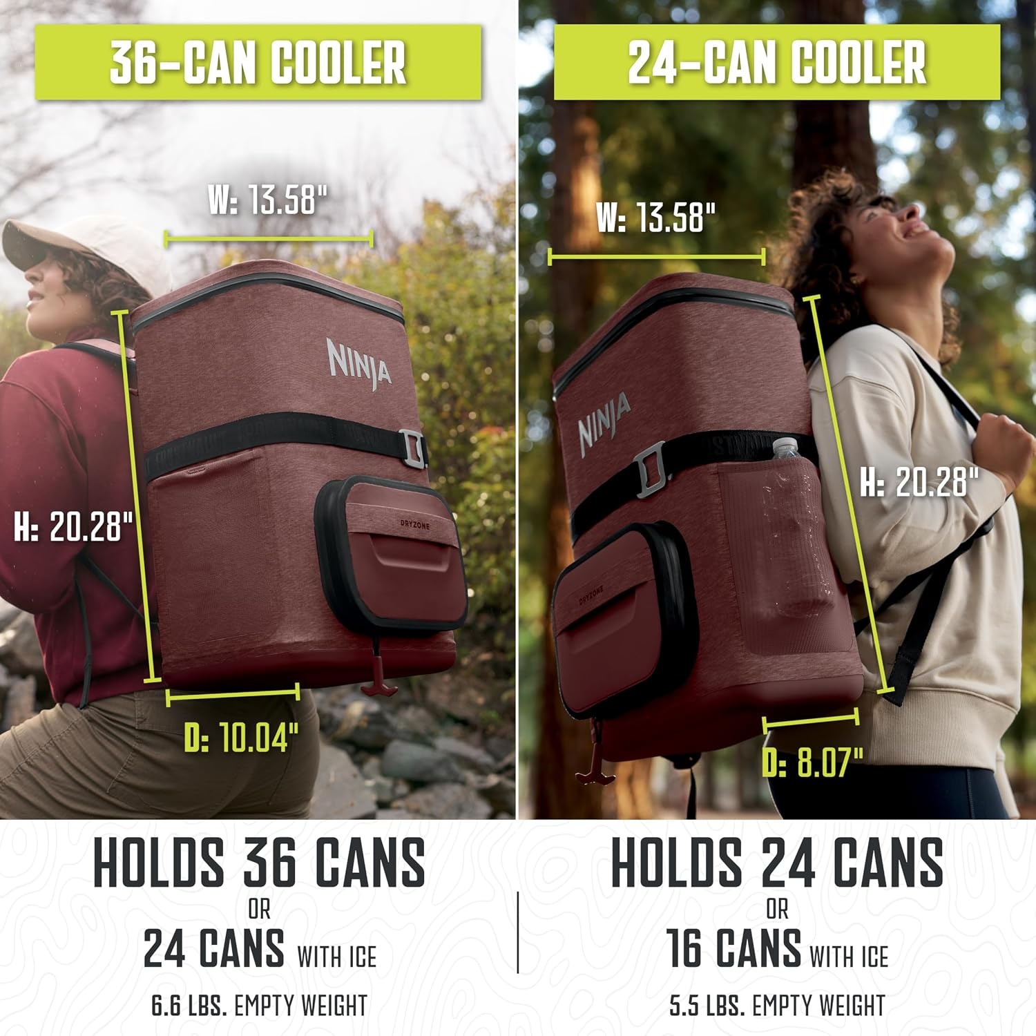 image:imageNinja FrostVault Go Soft Backpack Cooler Dry Storage Birch Beige Ninja FrostVault Go soft cooler stays cool for hours with a leakproof easyaccess lid and carries like a backpackCanyon Red