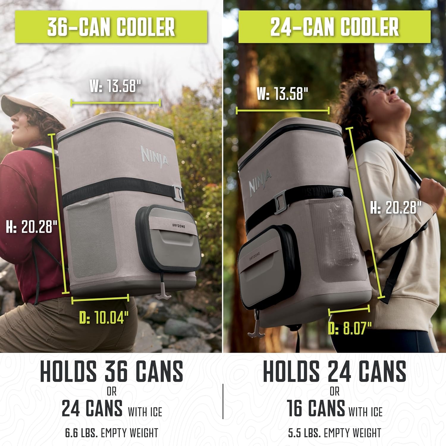 image:imageNinja FrostVault Go Soft Backpack Cooler Dry Storage Birch Beige Ninja FrostVault Go soft cooler stays cool for hours with a leakproof easyaccess lid and carries like a backpackBeige
