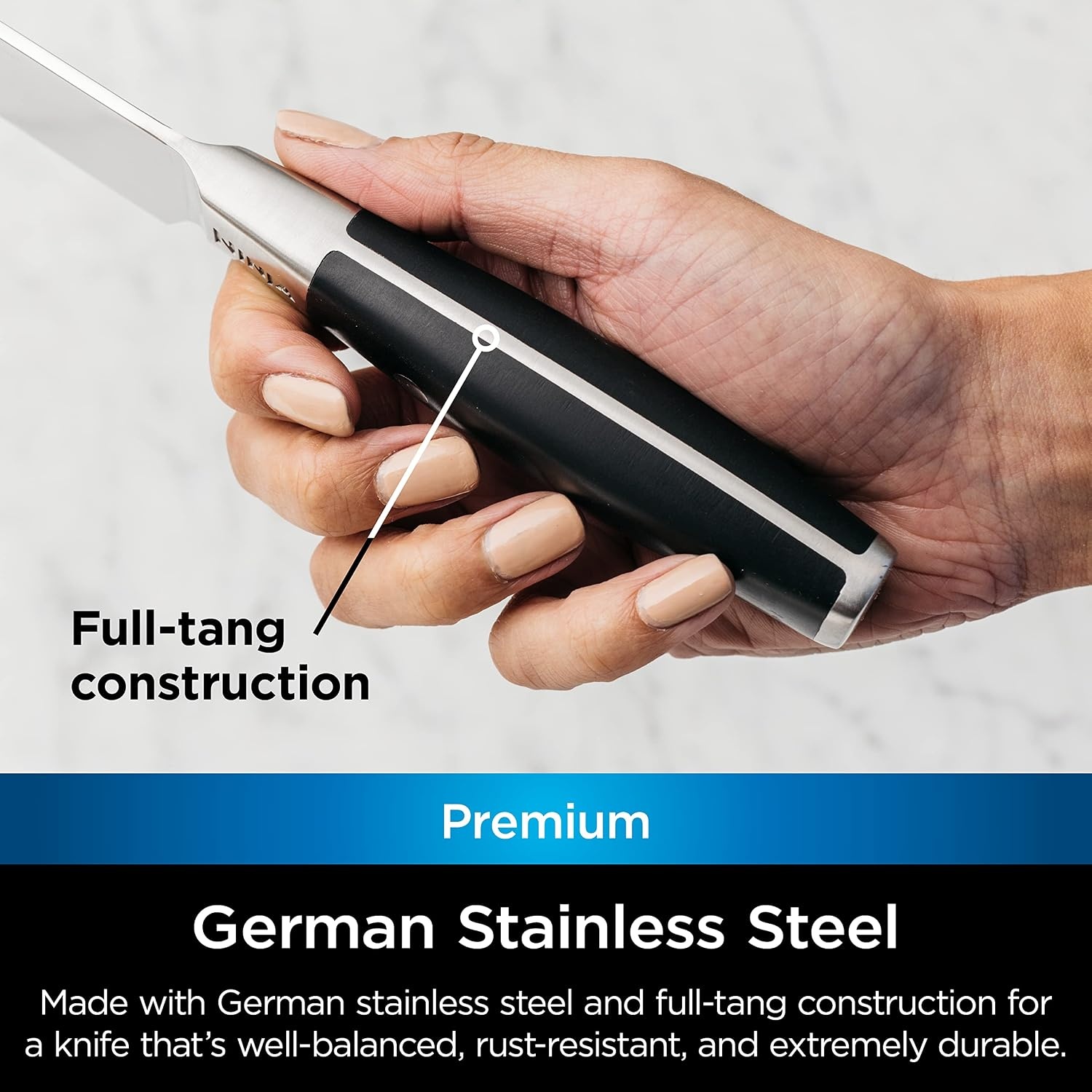 image:imageNinja K32502 Foodi NeverDull System Chef Knife amp Knife Sharpener Set Premium German Stainless Steel Black
