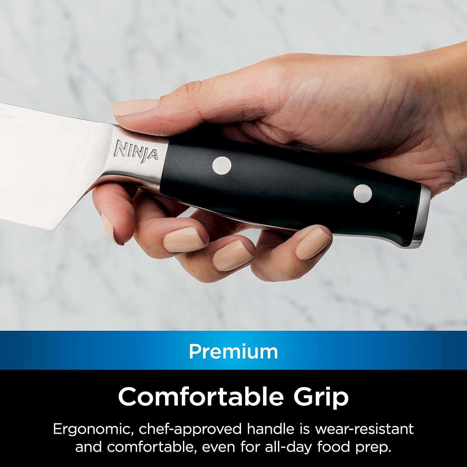 image:imageNinja K32502 Foodi NeverDull System Chef Knife amp Knife Sharpener Set Premium German Stainless Steel Black