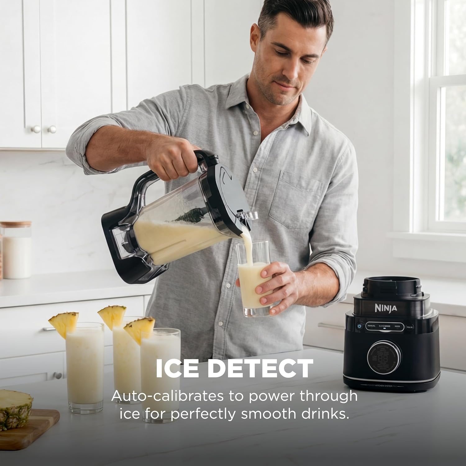image:imageNinja Kitchen System BlendSense Tech 72 oz 1800PW Black TB401 BlendSense Tech for smoothies cookie dough salsa amp more 8cup processor bowl 24oz cup 1800 peak wattsNinja BlendSense Pro Kitchen System