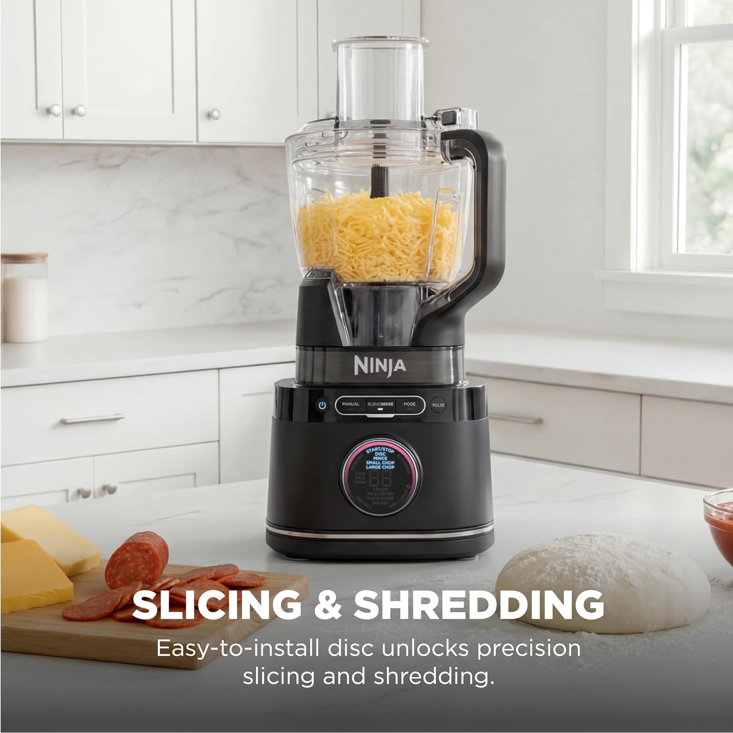 image:imageNinja Kitchen System BlendSense Tech 72 oz 1800PW Black TB401 BlendSense Tech for smoothies cookie dough salsa amp more 8cup processor bowl 24oz cup 1800 peak wattsNinja BlendSense Pro Kitchen System