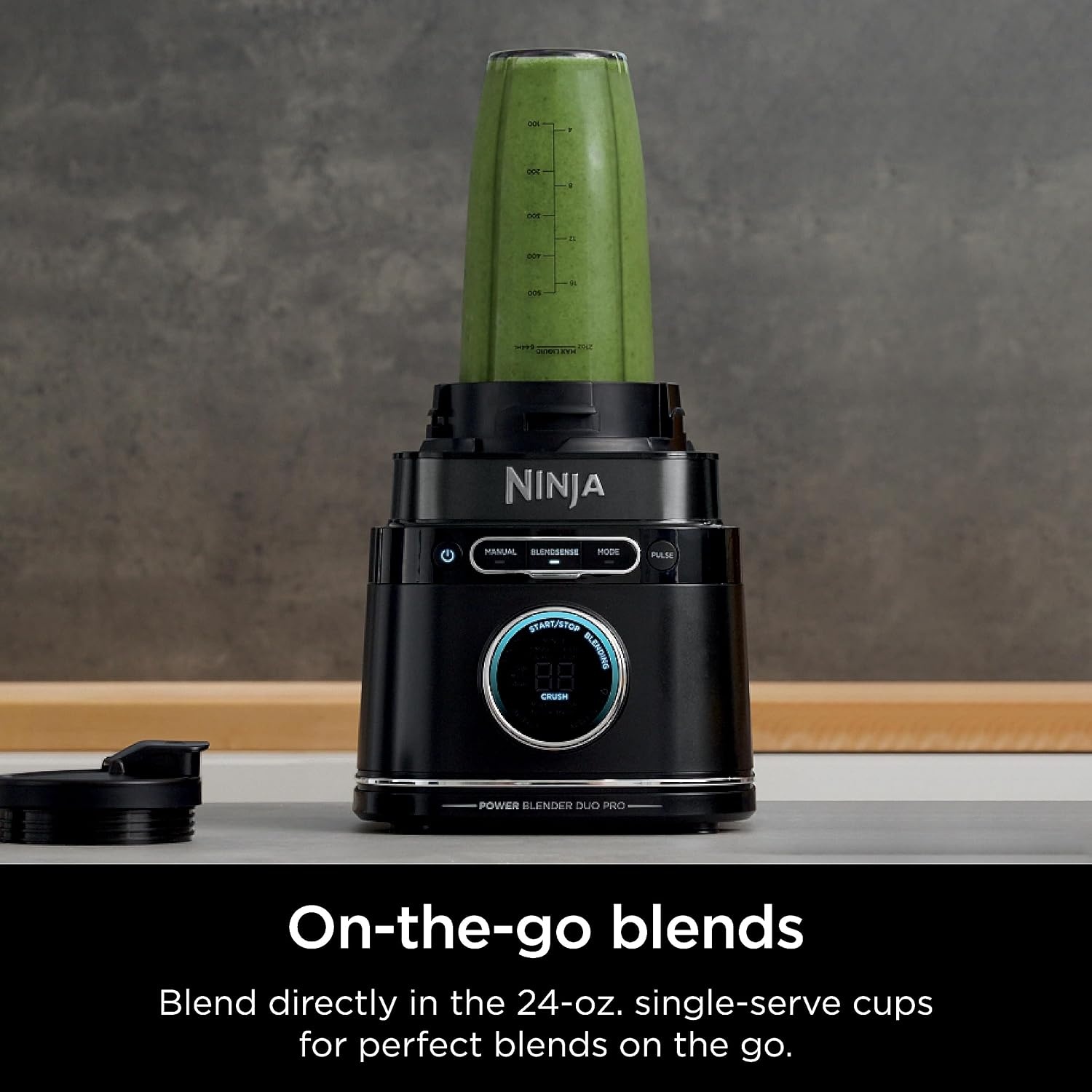 image:imageNinja Kitchen System BlendSense Tech 72 oz 1800PW Black TB401 BlendSense Tech for smoothies cookie dough salsa amp more 8cup processor bowl 24oz cup 1800 peak wattsNinja BlendSense Pro DUO