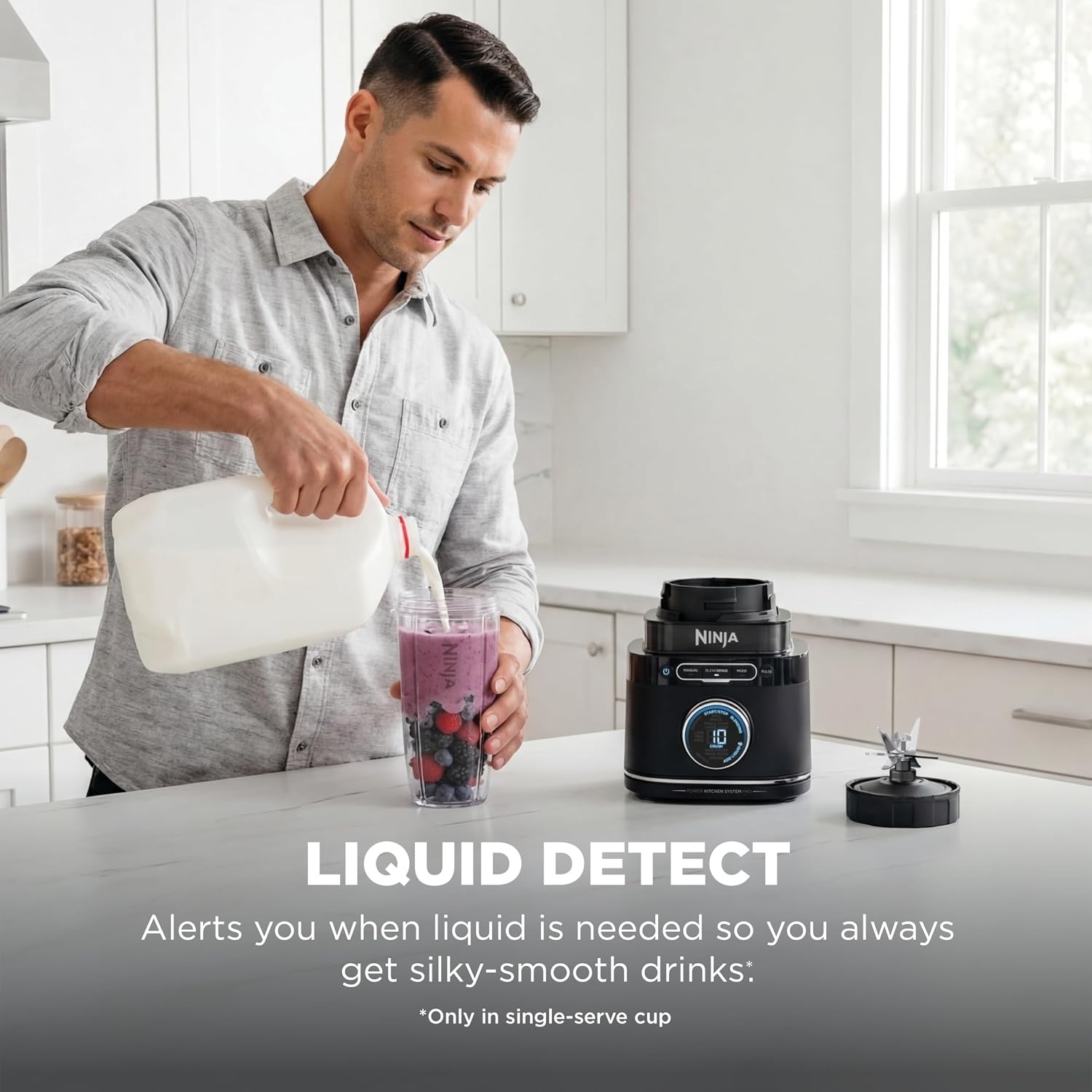 image:imageNinja Kitchen System BlendSense Tech 72 oz 1800PW Black TB401 BlendSense Tech for smoothies cookie dough salsa amp more 8cup processor bowl 24oz cup 1800 peak wattsNinja BlendSense Pro Kitchen System