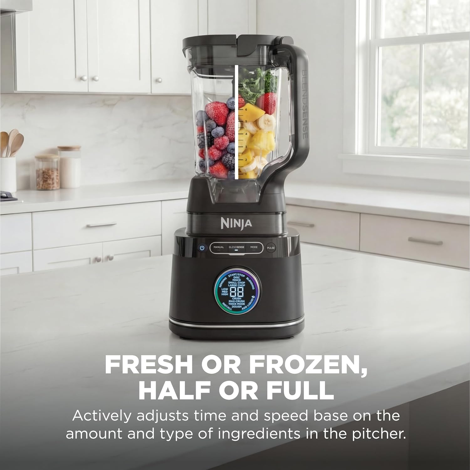 image:imageNinja Kitchen System BlendSense Tech 72 oz 1800PW Black TB401 BlendSense Tech for smoothies cookie dough salsa amp more 8cup processor bowl 24oz cup 1800 peak wattsNinja BlendSense Pro Kitchen System