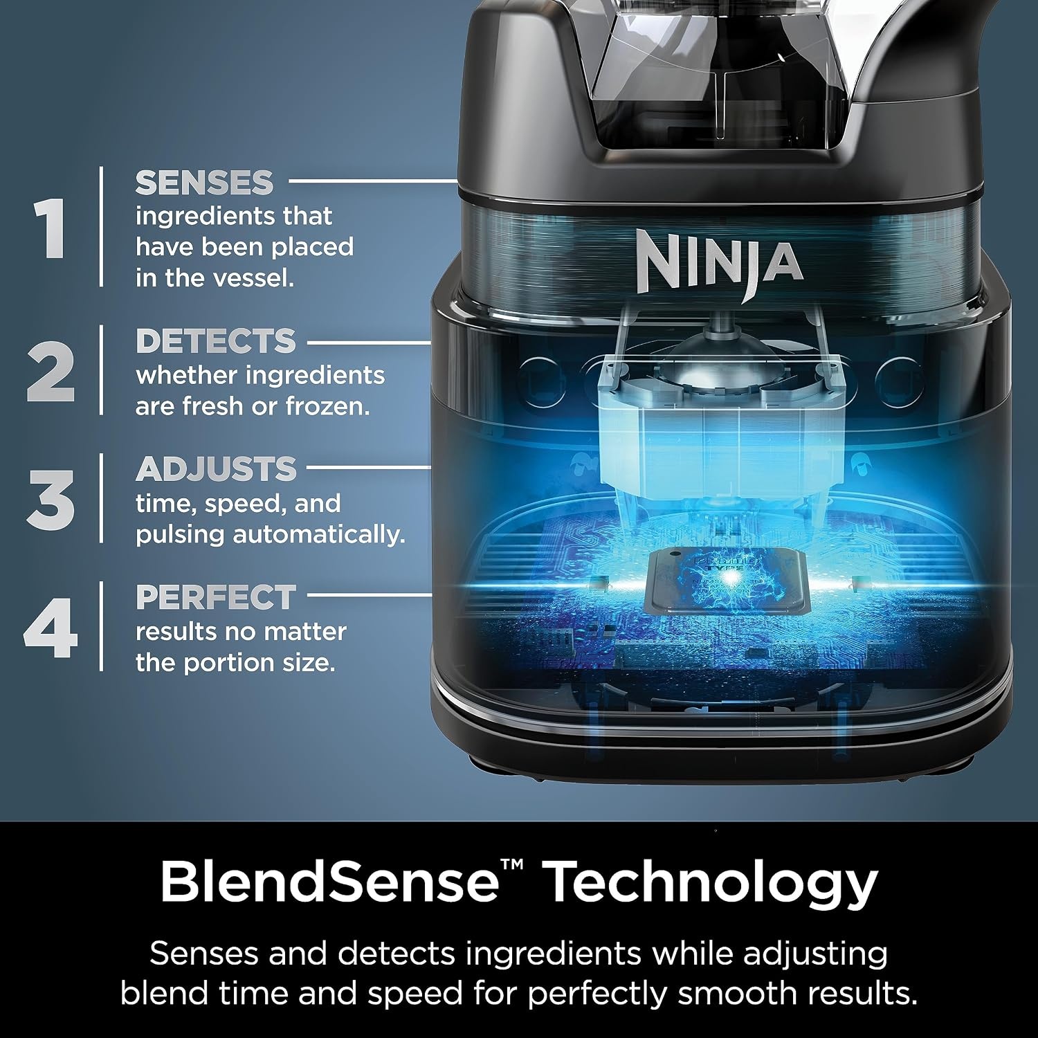 image:imageNinja Kitchen System BlendSense Tech 72 oz 1800PW Black TB401 BlendSense Tech for smoothies cookie dough salsa amp more 8cup processor bowl 24oz cup 1800 peak wattsNinja BlendSense Pro DUO