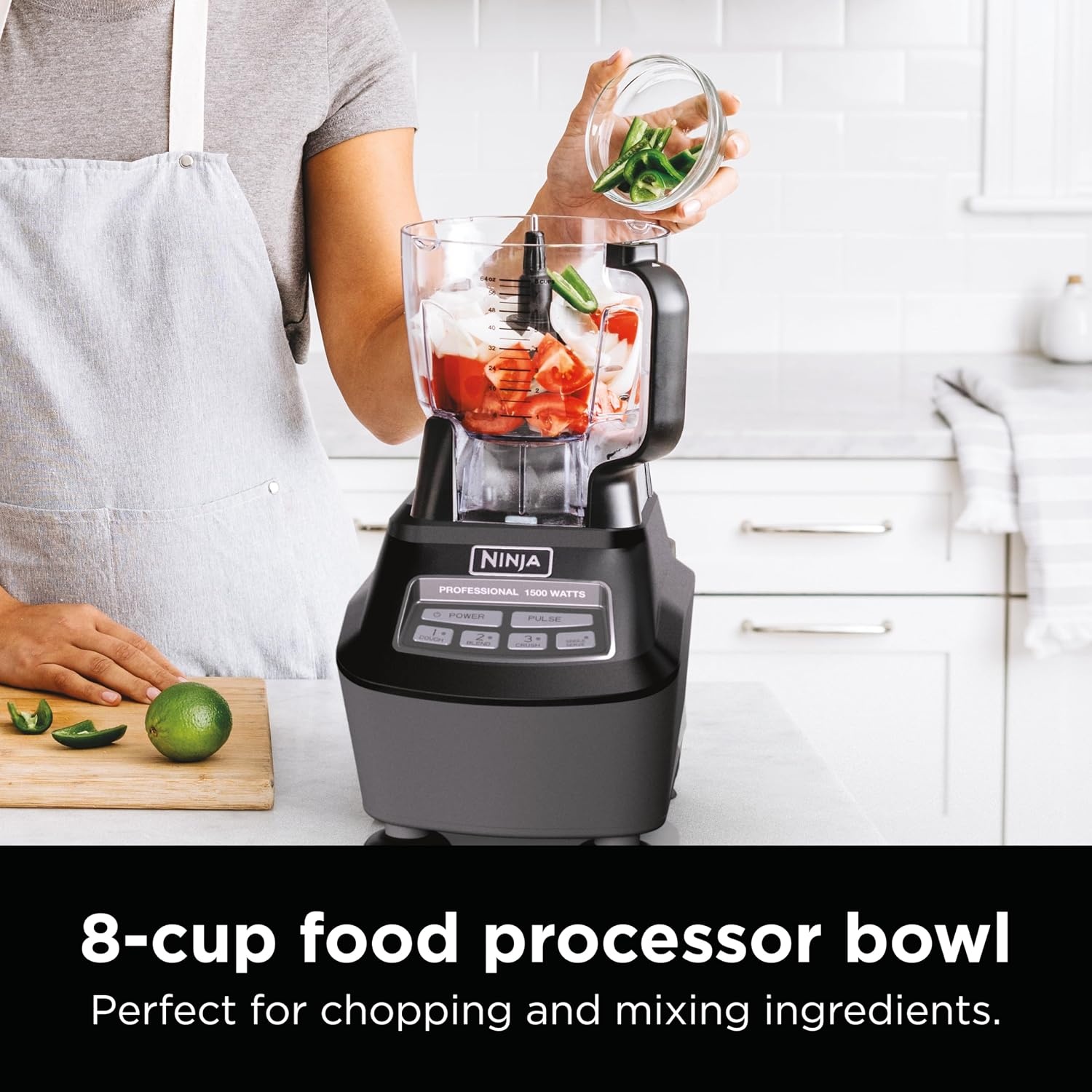 image:imageNinja Mega Kitchen System 1500W 72oz Pitcher 8Cup Black BL770AMZ 1500W allinone blends smoothies processes salsa amp dough 72oz pitcher 8cup processor bowl 2 16oz cups