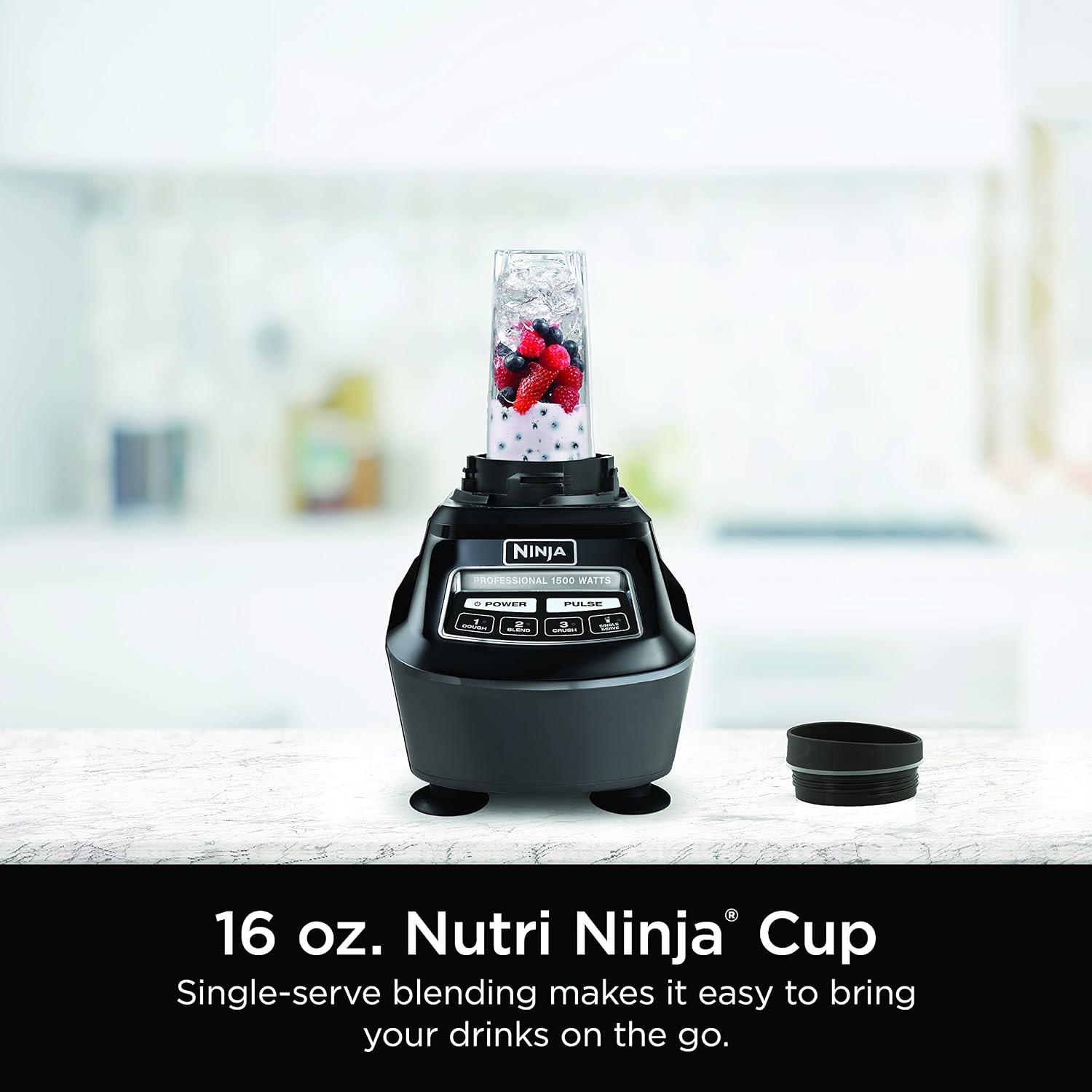 image:imageNinja Mega Kitchen System 1500W 72oz Pitcher 8Cup Black BL770AMZ 1500W allinone blends smoothies processes salsa amp dough 72oz pitcher 8cup processor bowl 2 16oz cups