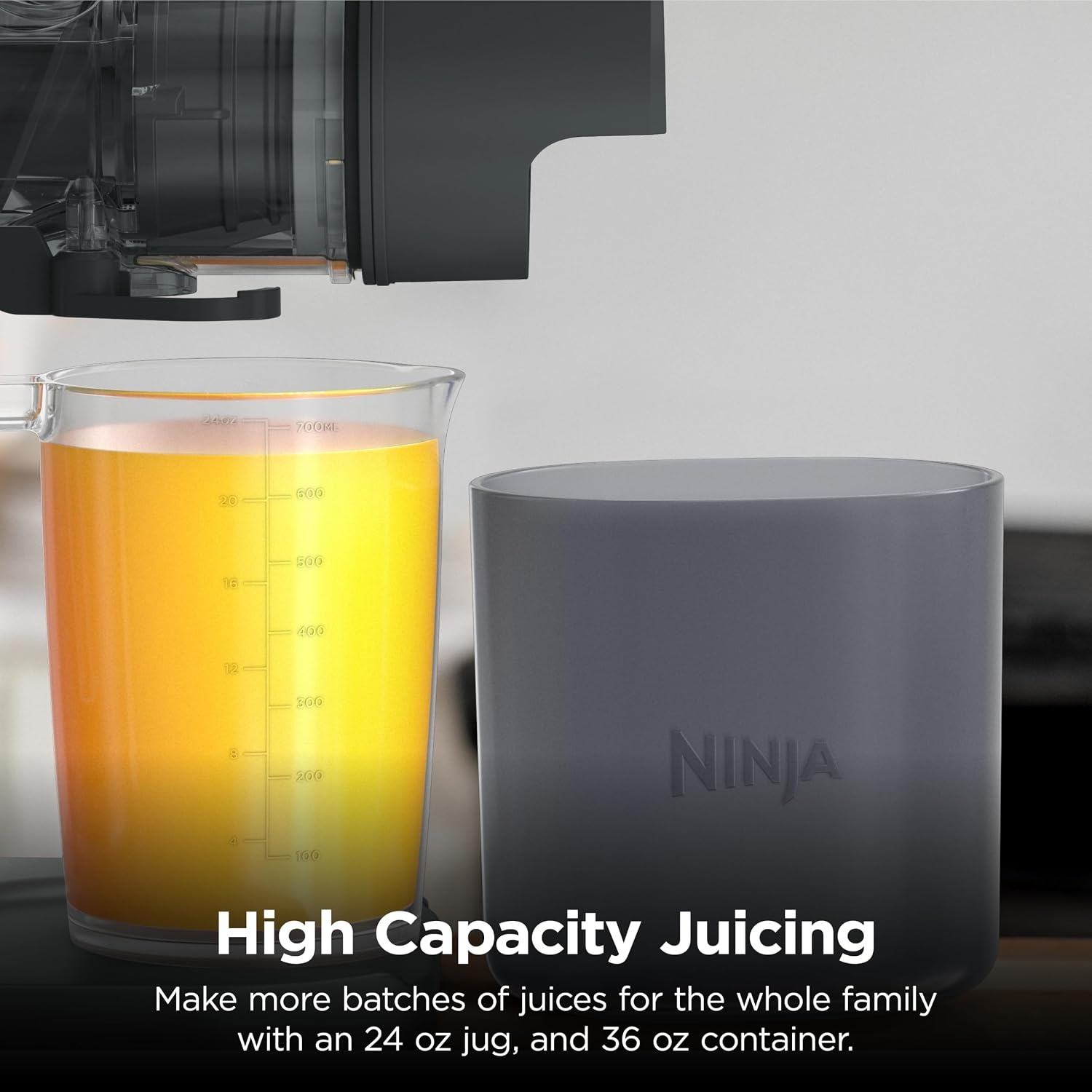 image:imageNinja NeverClog Cold Press Juicer 24oz Jug 36oz Pulp Silver JC151SL 150W hightorque auger juices fibrous fruits amp veggies Total Pulp Control 2 onetouch programs Dishwasher safeCharcoalShredder