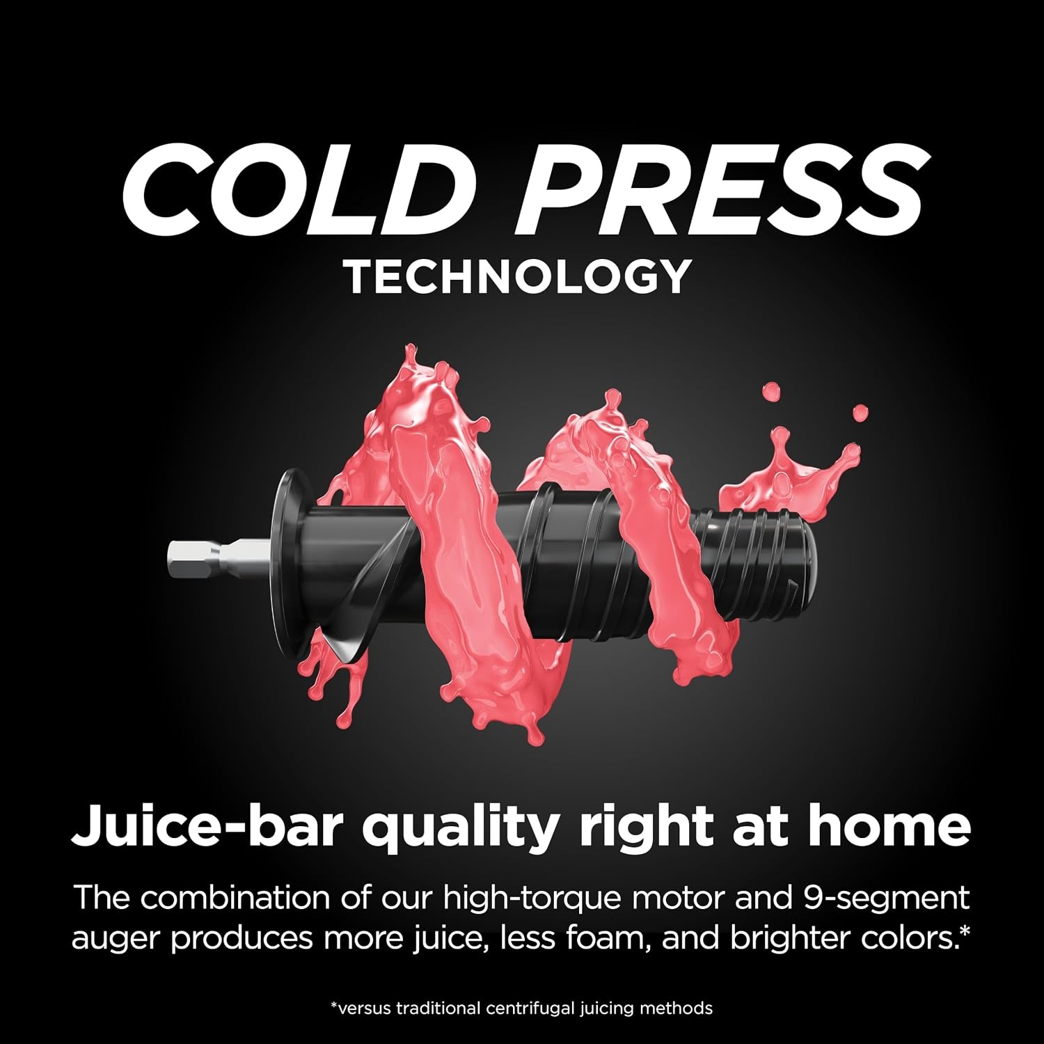 image:imageNinja NeverClog Cold Press Juicer 24oz Jug 36oz Pulp Silver JC151SL 150W hightorque auger juices fibrous fruits amp veggies Total Pulp Control 2 onetouch programs Dishwasher safeCharcoalShredder