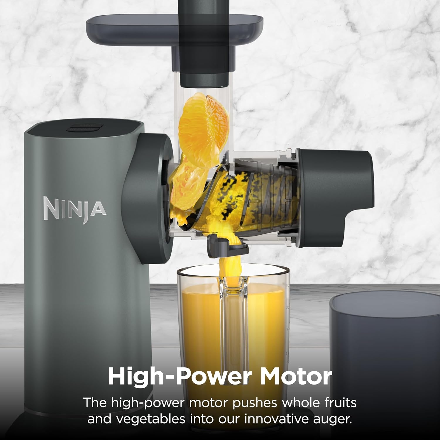 image:imageNinja NeverClog Cold Press Juicer 24oz Jug 36oz Pulp Silver JC151SL 150W hightorque auger juices fibrous fruits amp veggies Total Pulp Control 2 onetouch programs Dishwasher safeCharcoalShredder