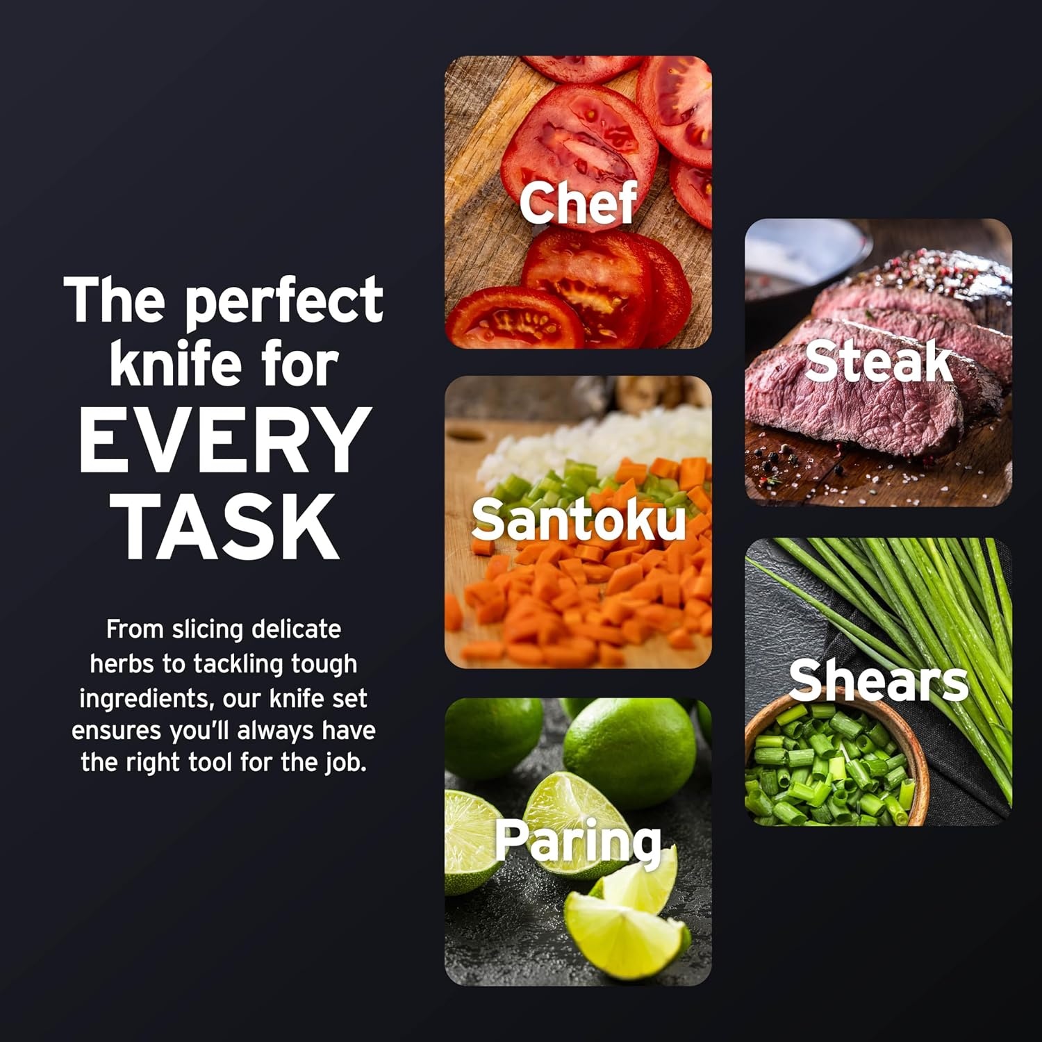 image:imageNinja NeverDull 10Pc German Steel Knife Set Black NK32010BK1 Stays razorsharp 10 years Premium German steel Removable sharpener stores in a drawer saving up to 35 more counter spaceLight Grey
