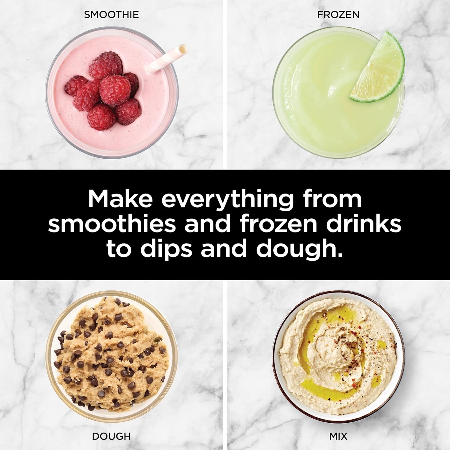 image:imageNinja Nutri Personal amp Countertop Blender 1200W AutoiQ Black BL642 AutoiQ base blends smoothies amp shakes 72oz pitcher plus 18 24 amp 32oz togo cups w spout lids Dishwasher safe3in1 Kitchen System