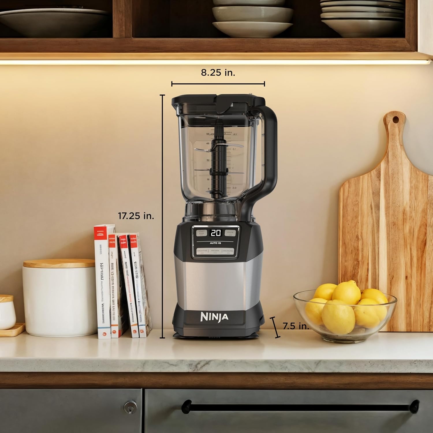 image:imageNinja Nutri Personal amp Countertop Blender 1200W AutoiQ Black BL642 AutoiQ base blends smoothies amp shakes 72oz pitcher plus 18 24 amp 32oz togo cups w spout lids Dishwasher safe3in1 Kitchen System